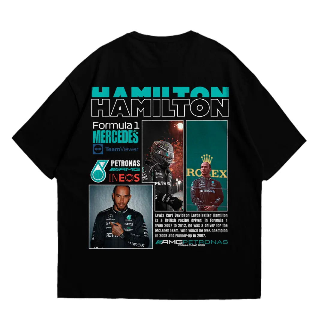 Playera oversize - Lewis Hamilton HOODEE