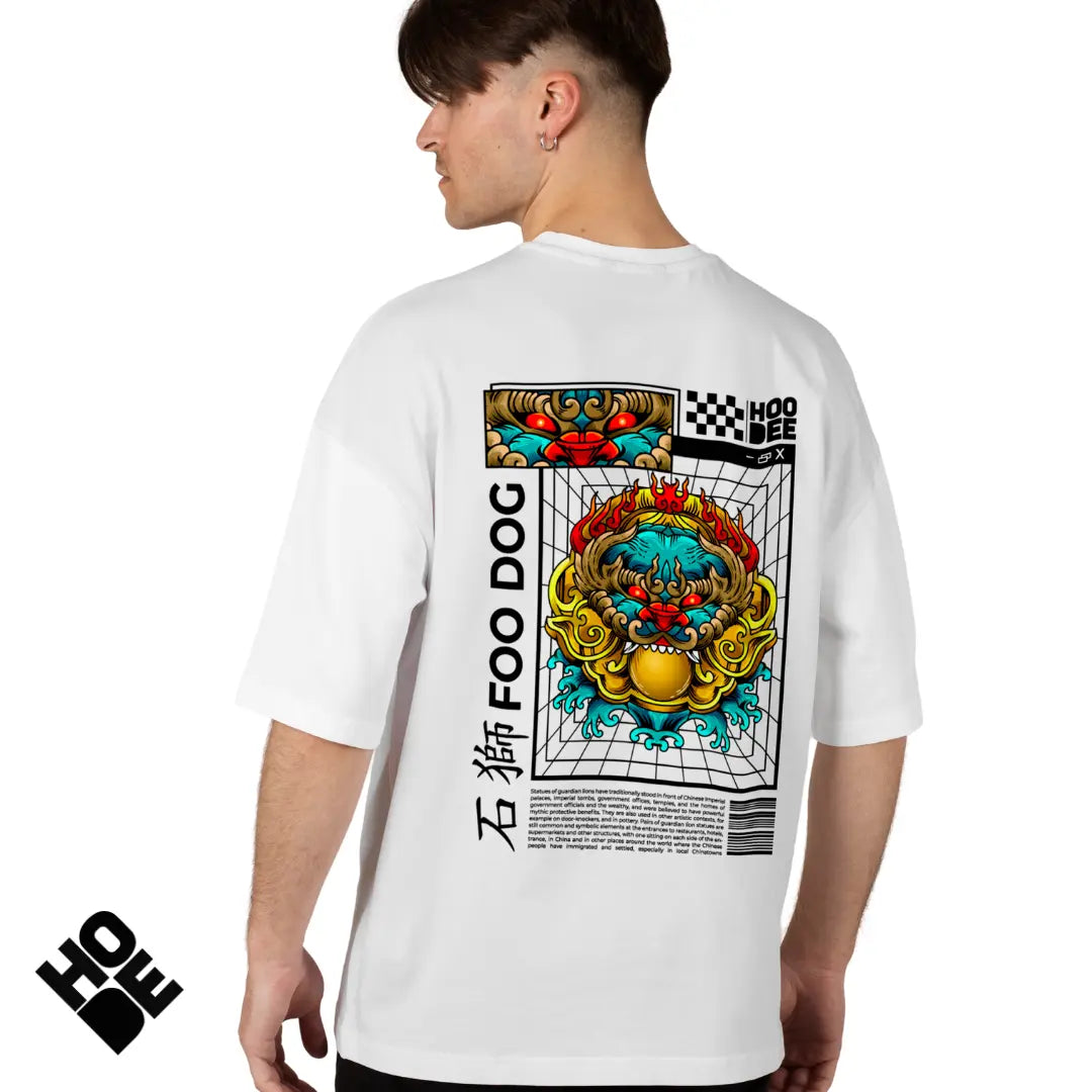 Playera oversize Foo dog HOODEE