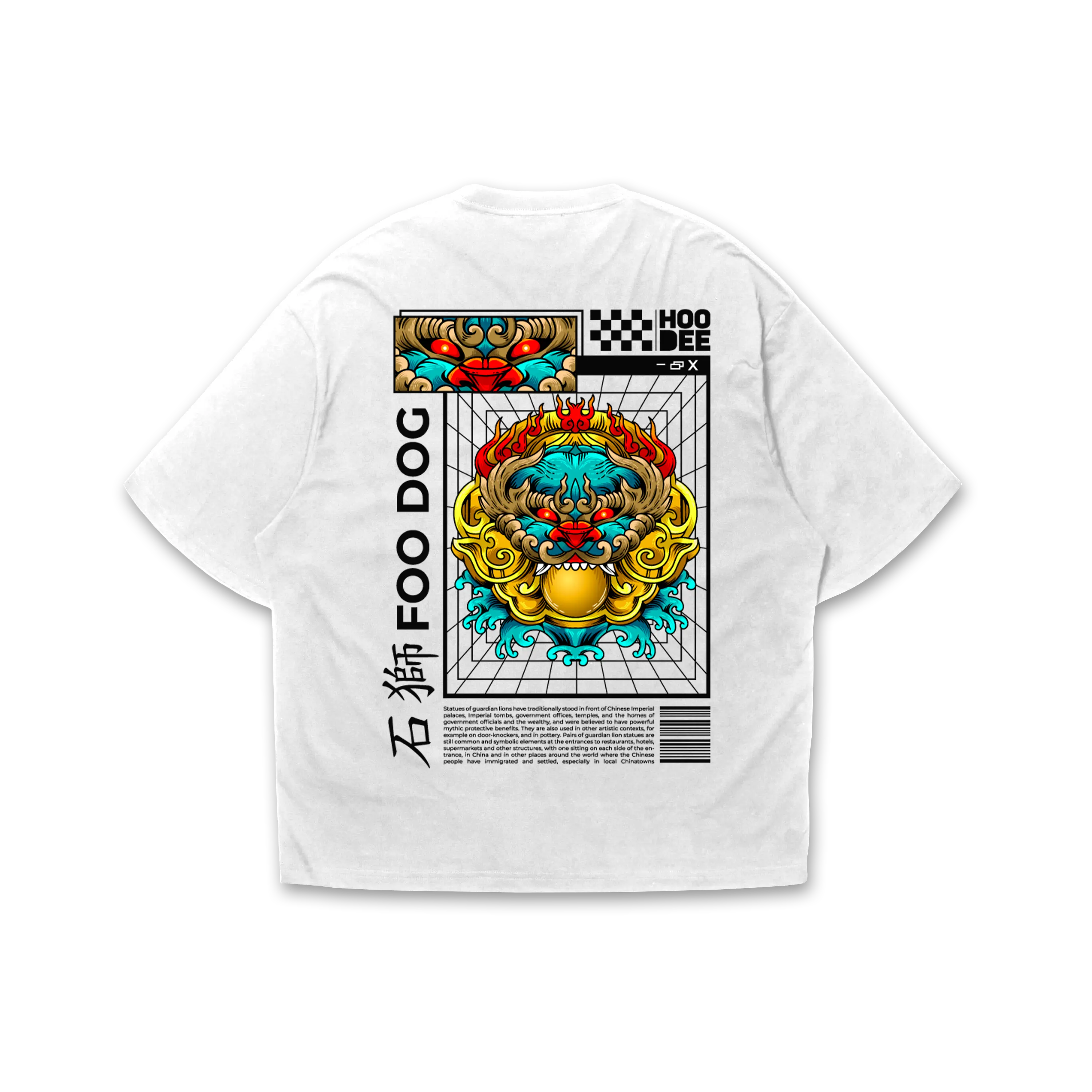 Playera oversize Foo dog HOODEE