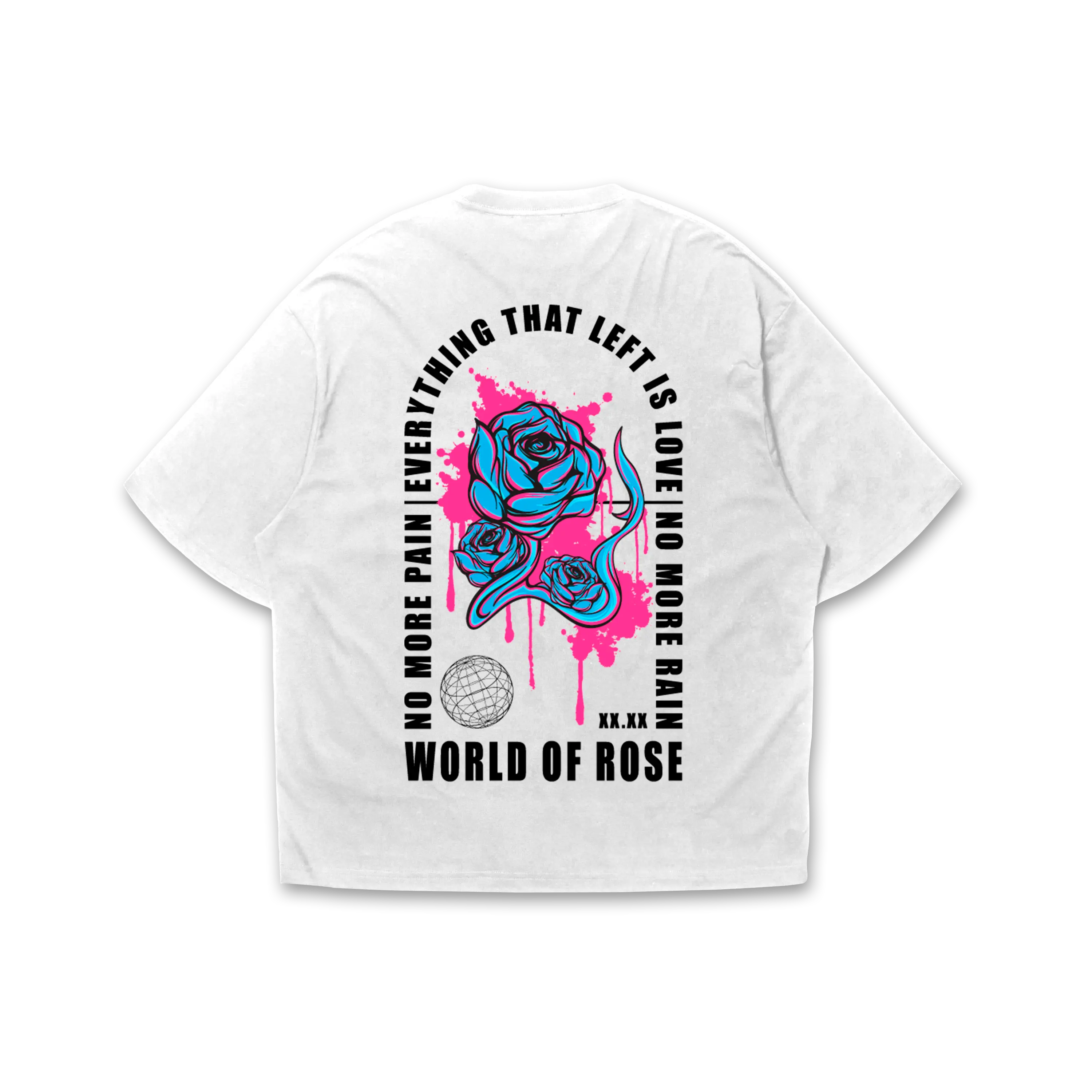 Playera oversize Flor rosa HOODEE