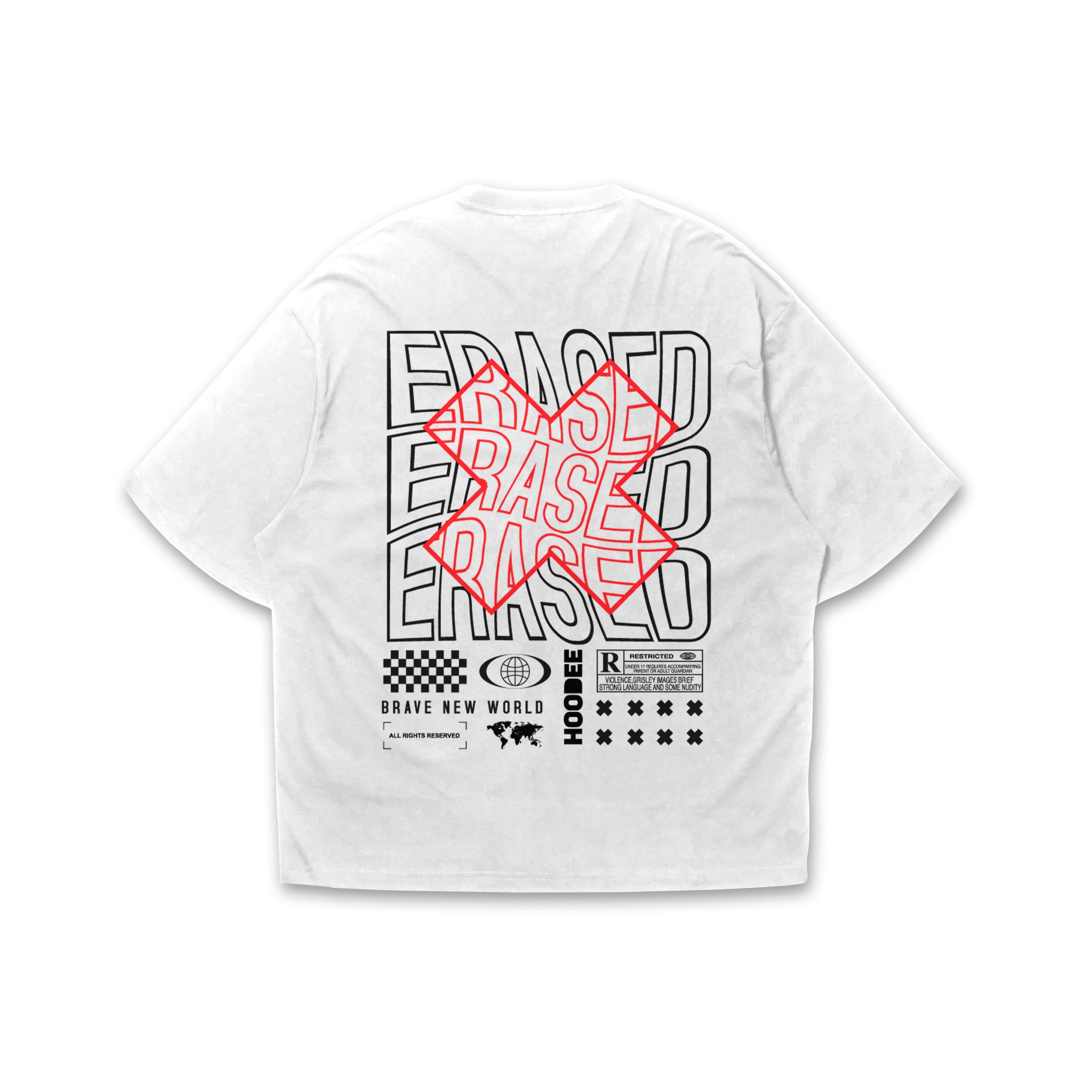 Playera oversize Erased HOODEE