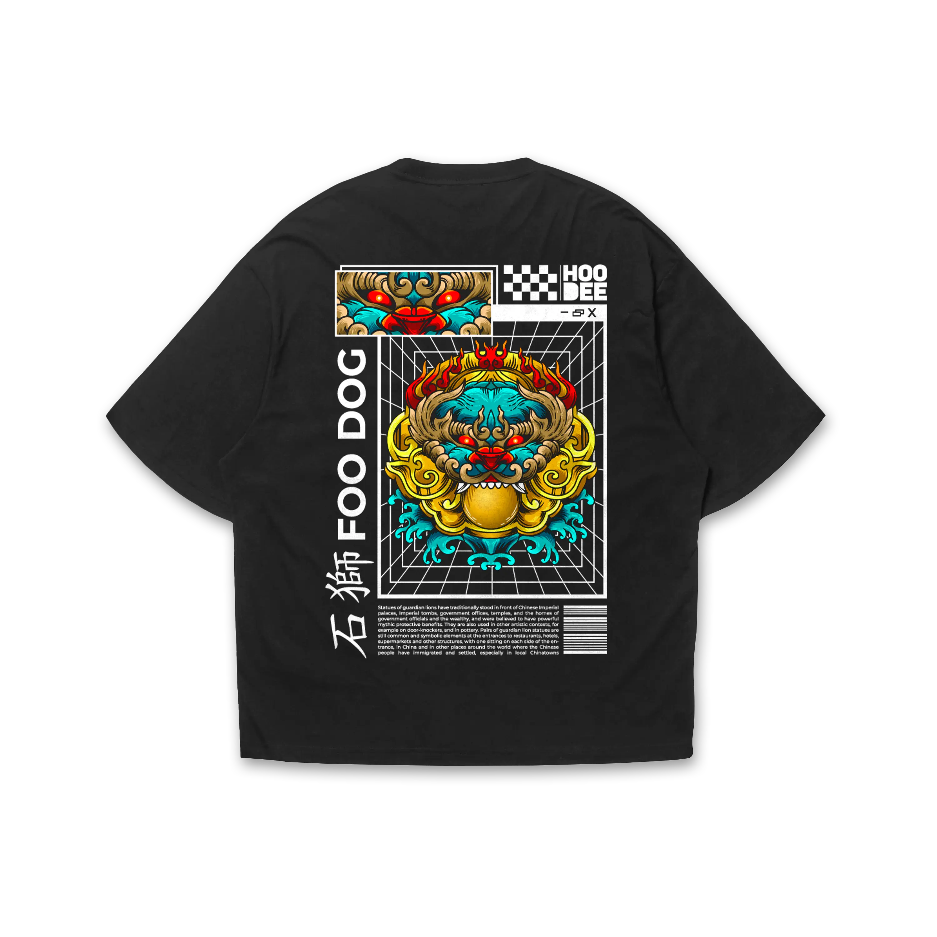 Playera oversize Foo dog HOODEE