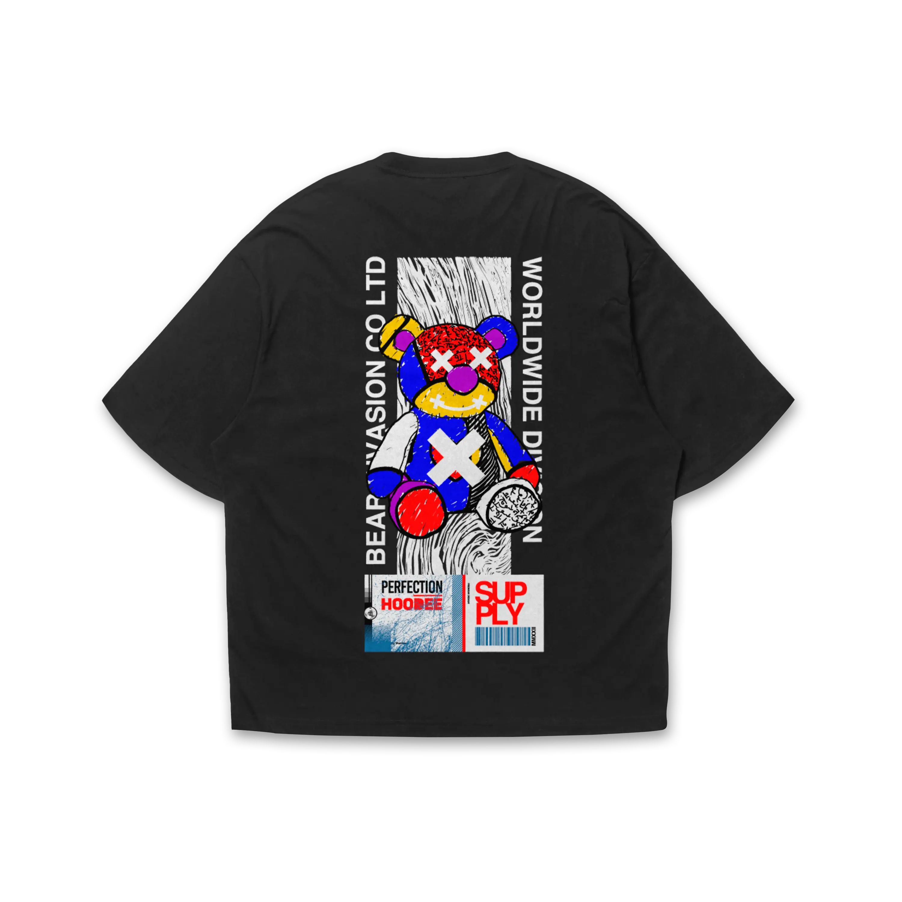 Playera oversize Bear invasion vista trasera HOODEE