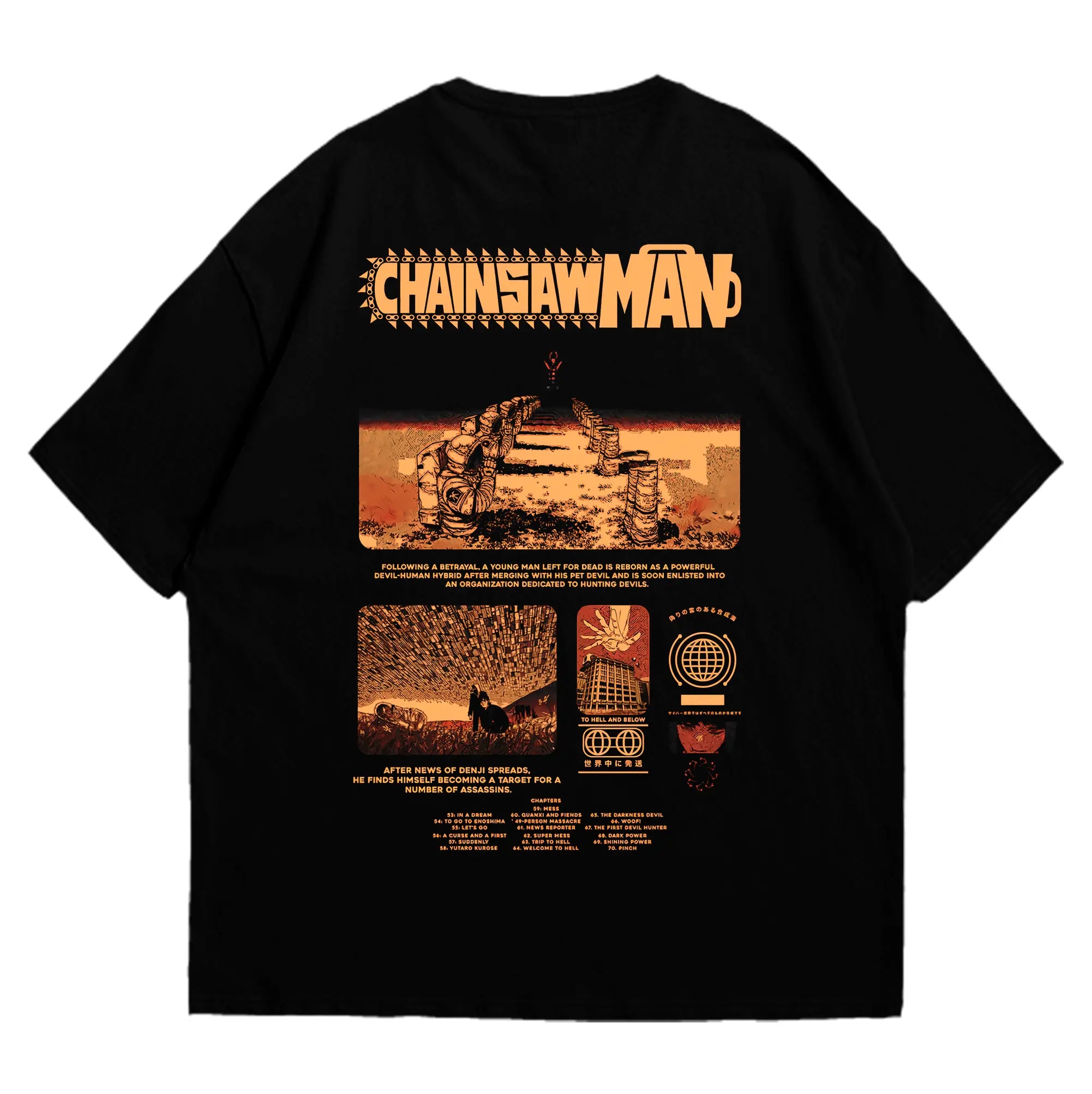 Playera oversize Chainsaw man #1 HOODEE