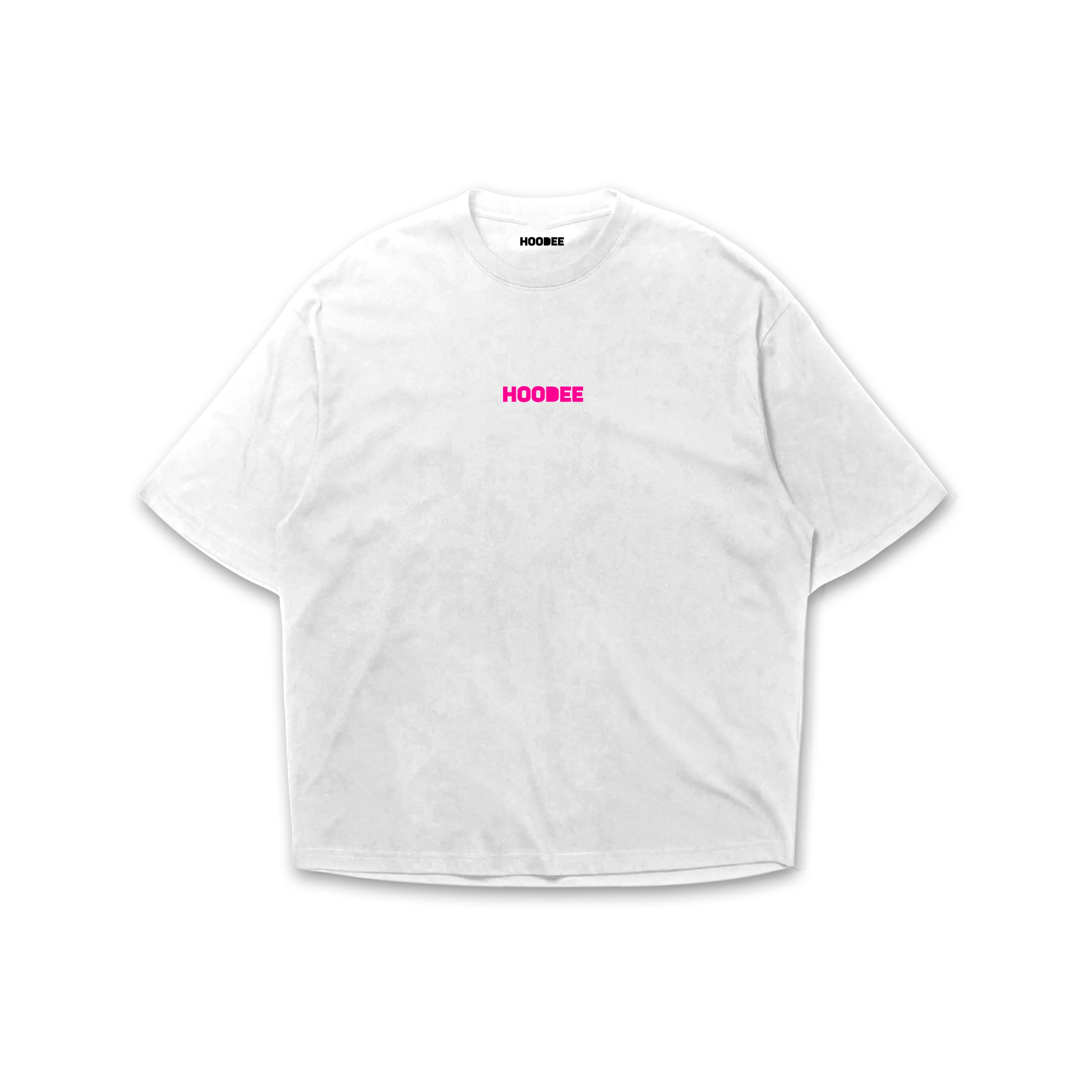 Playera oversize 3 caras Hoodee blanco vista frontal HOODEE