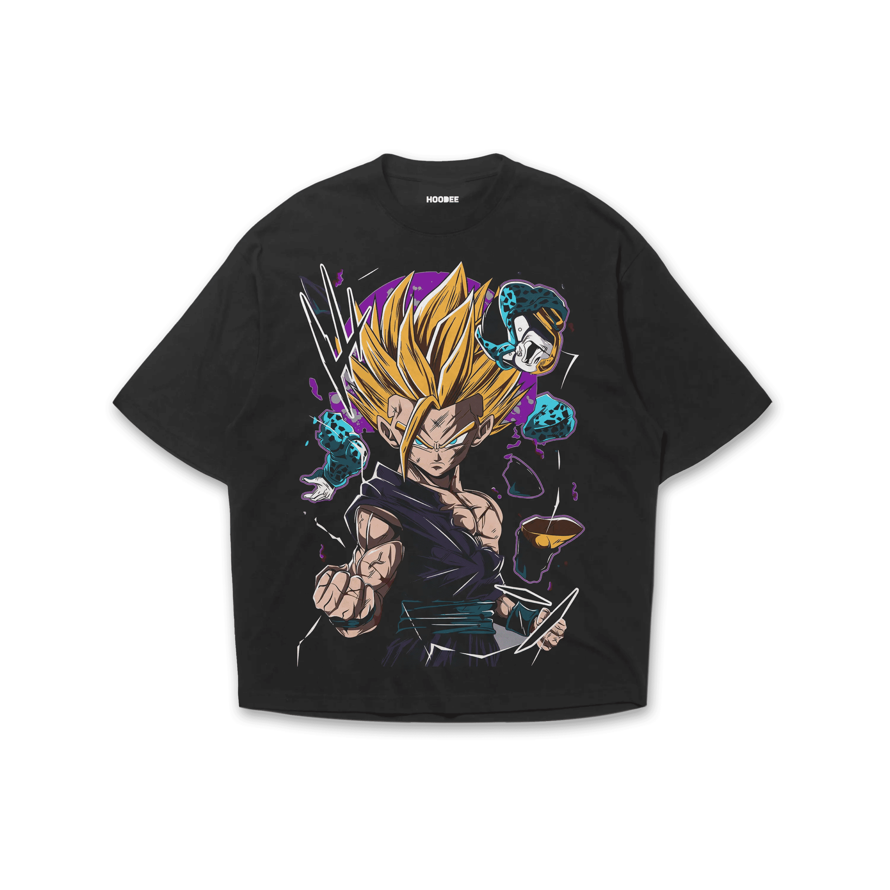 Playera oversize Dragon Ball Z Son gohan # 1 negro vista frontal HOODEE