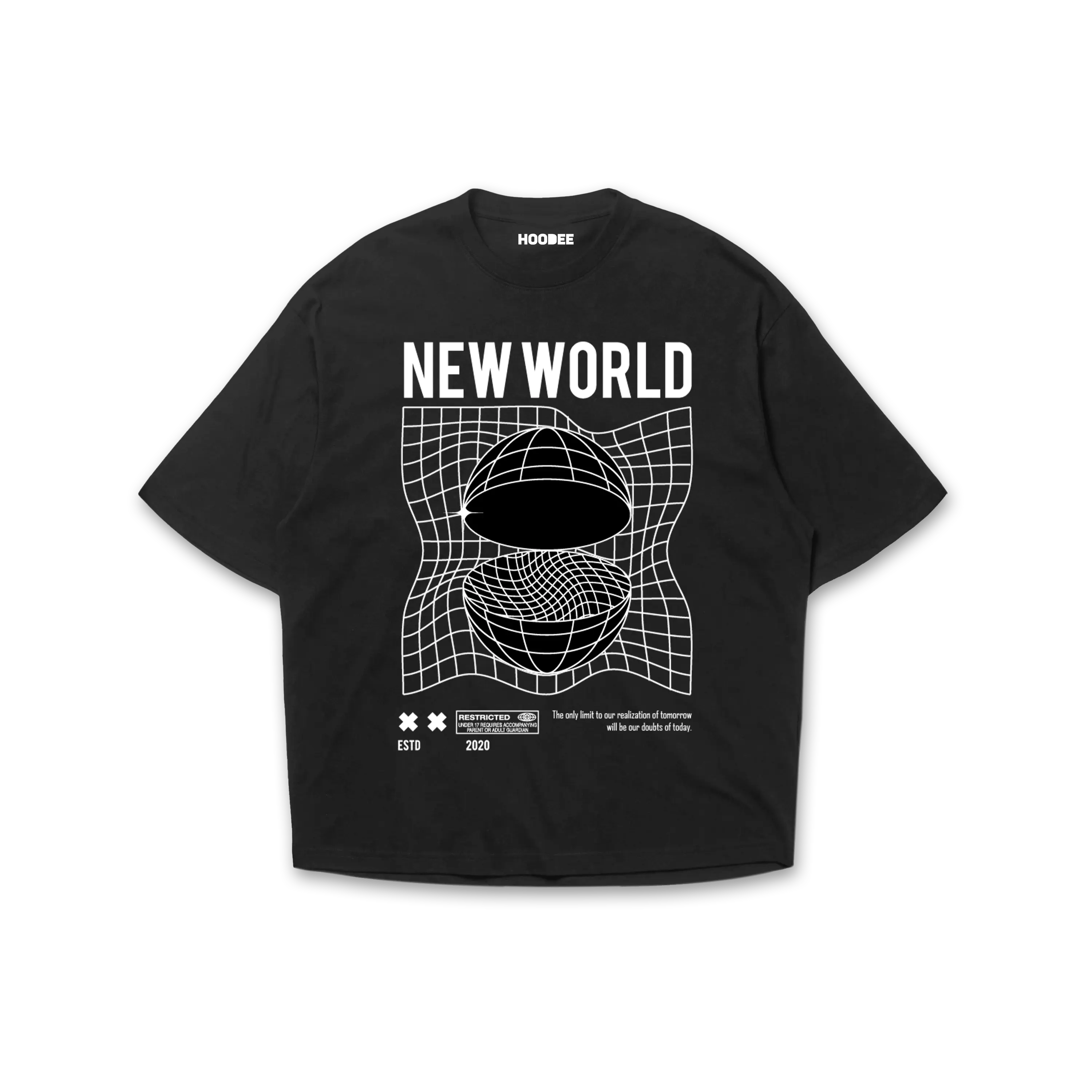 Playera oversize New world HOODEE