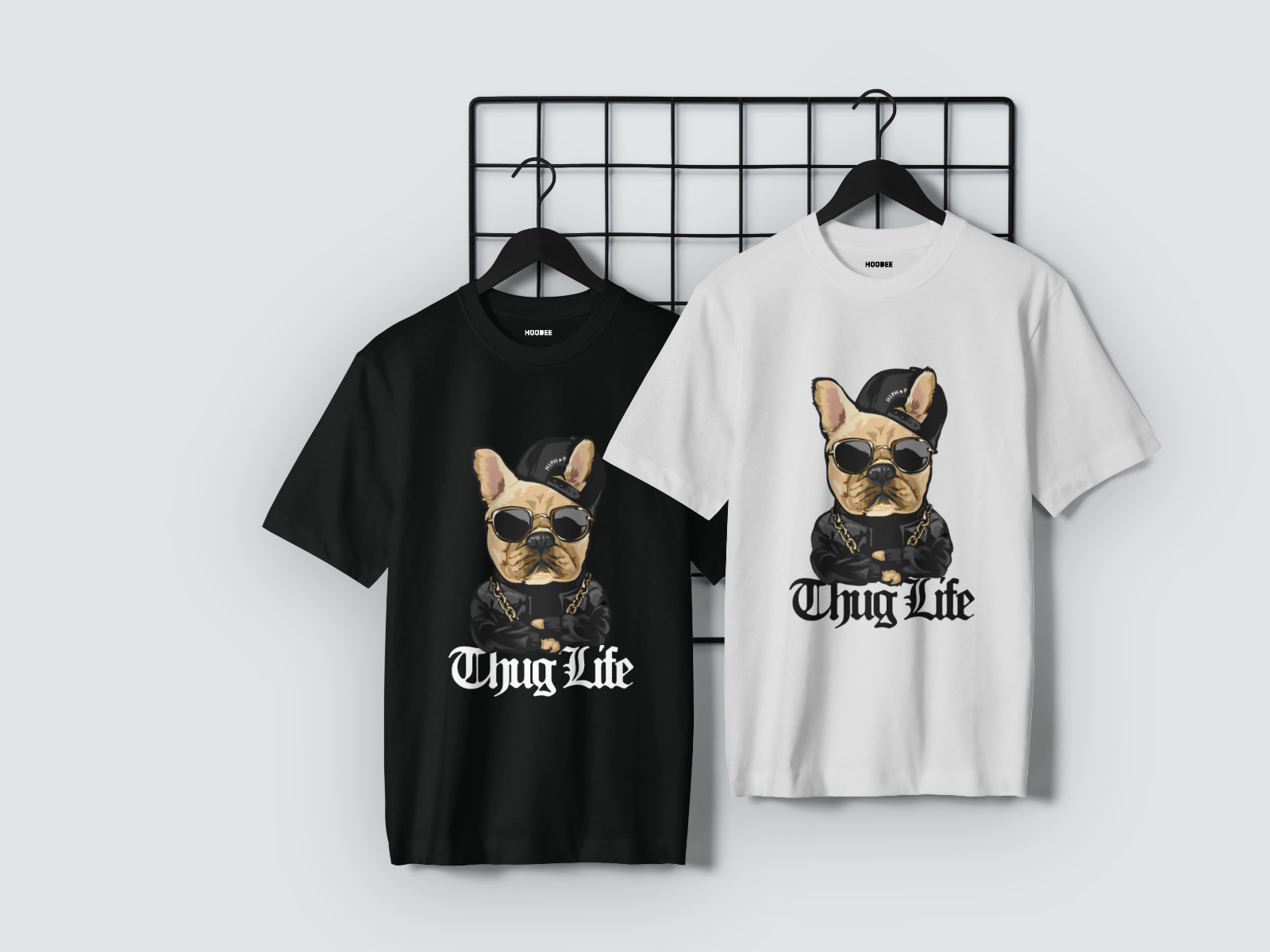 Playera manga corta Pug thug life