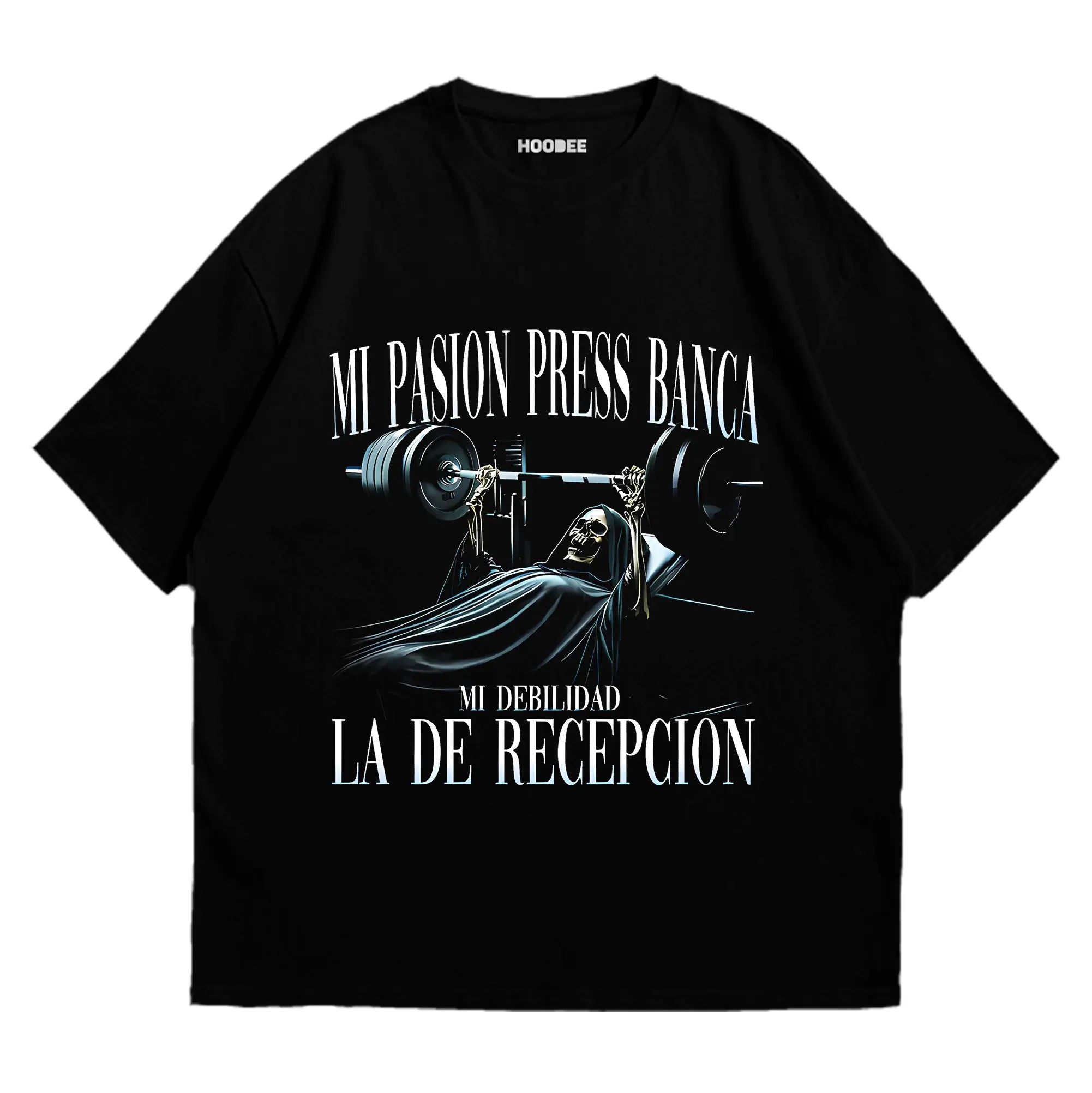 Playera oversize - Fuerte en el gym, débil con la recepcionista HOODEE