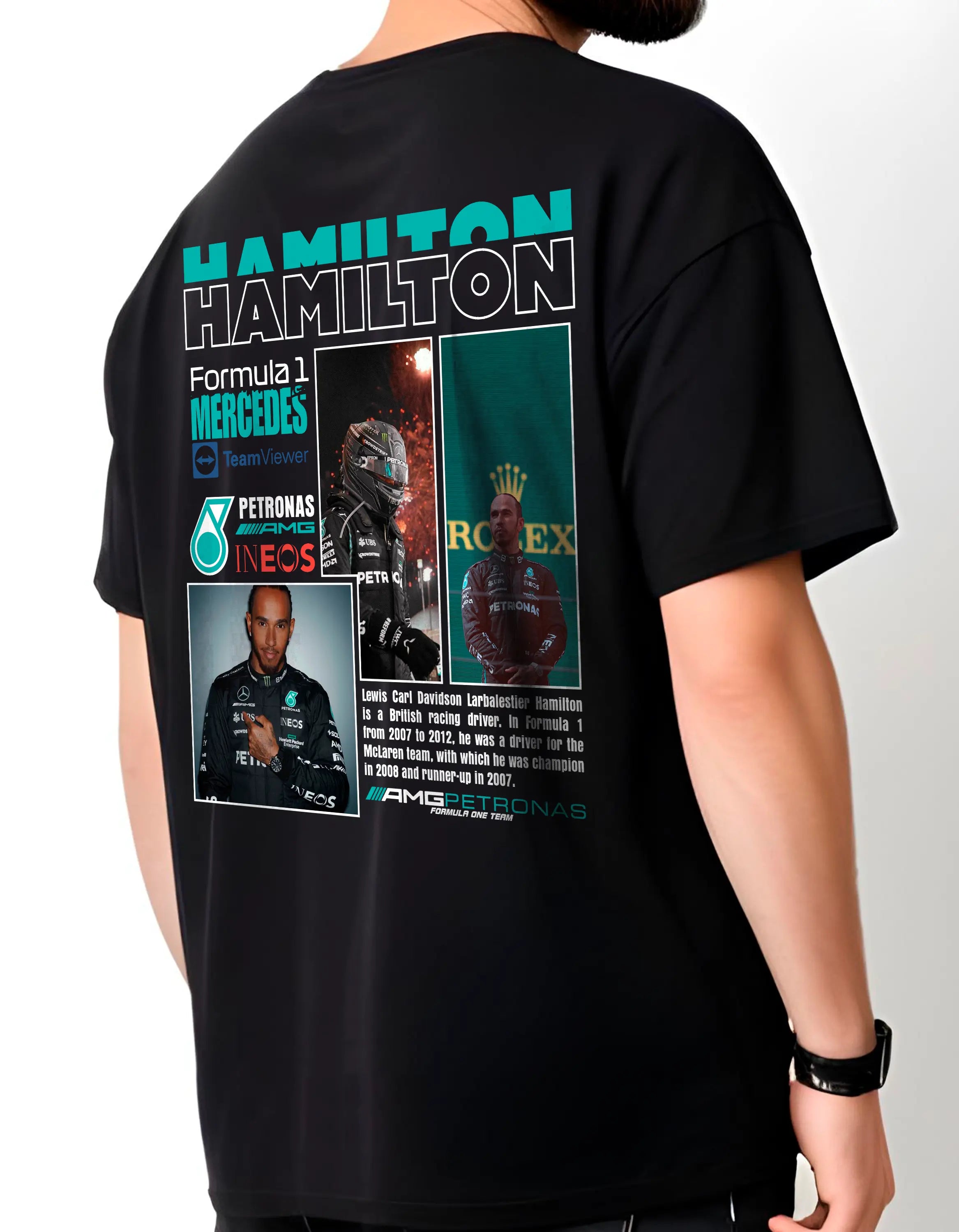 Playera oversize - Lewis Hamilton HOODEE