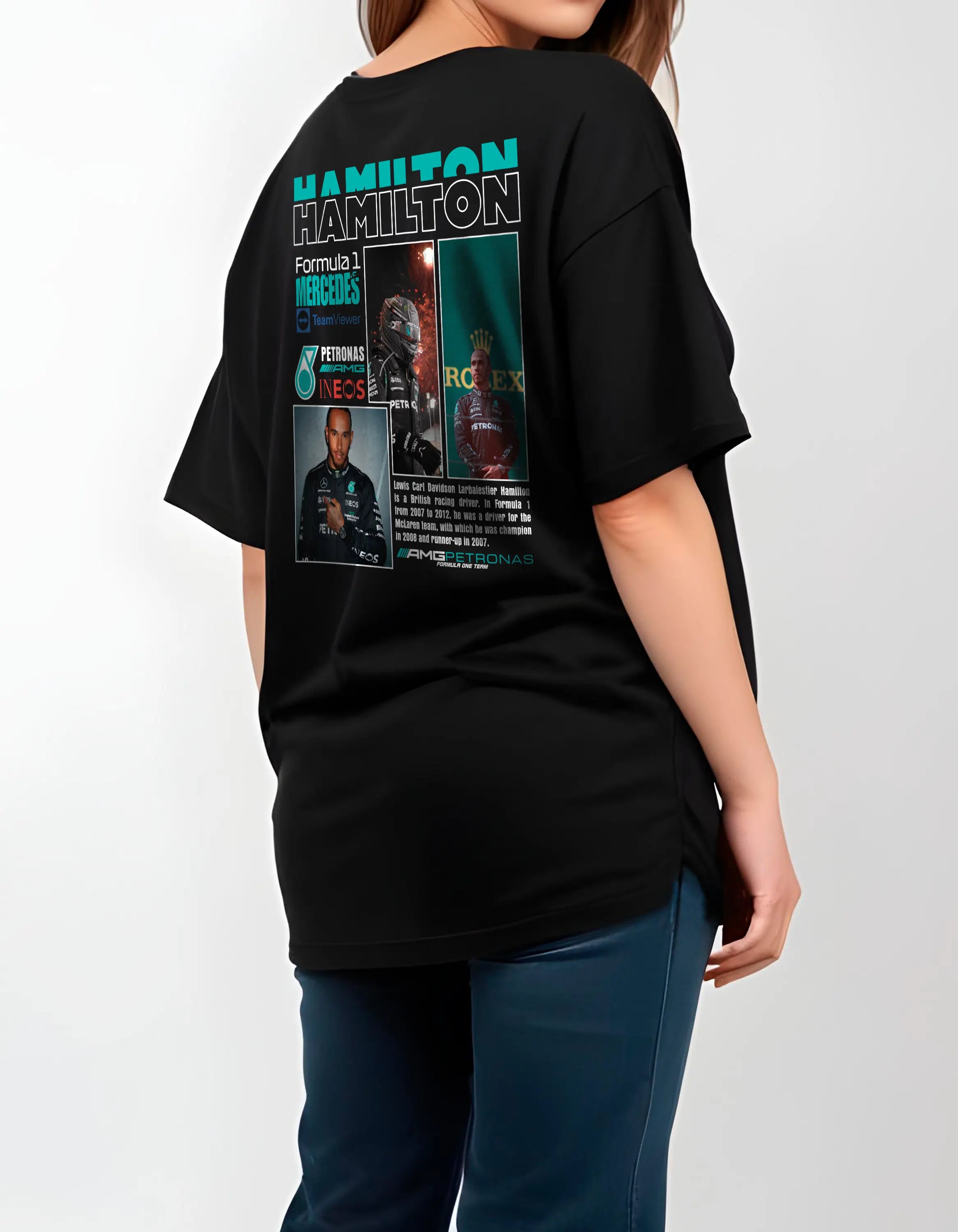 Playera oversize - Lewis Hamilton HOODEE