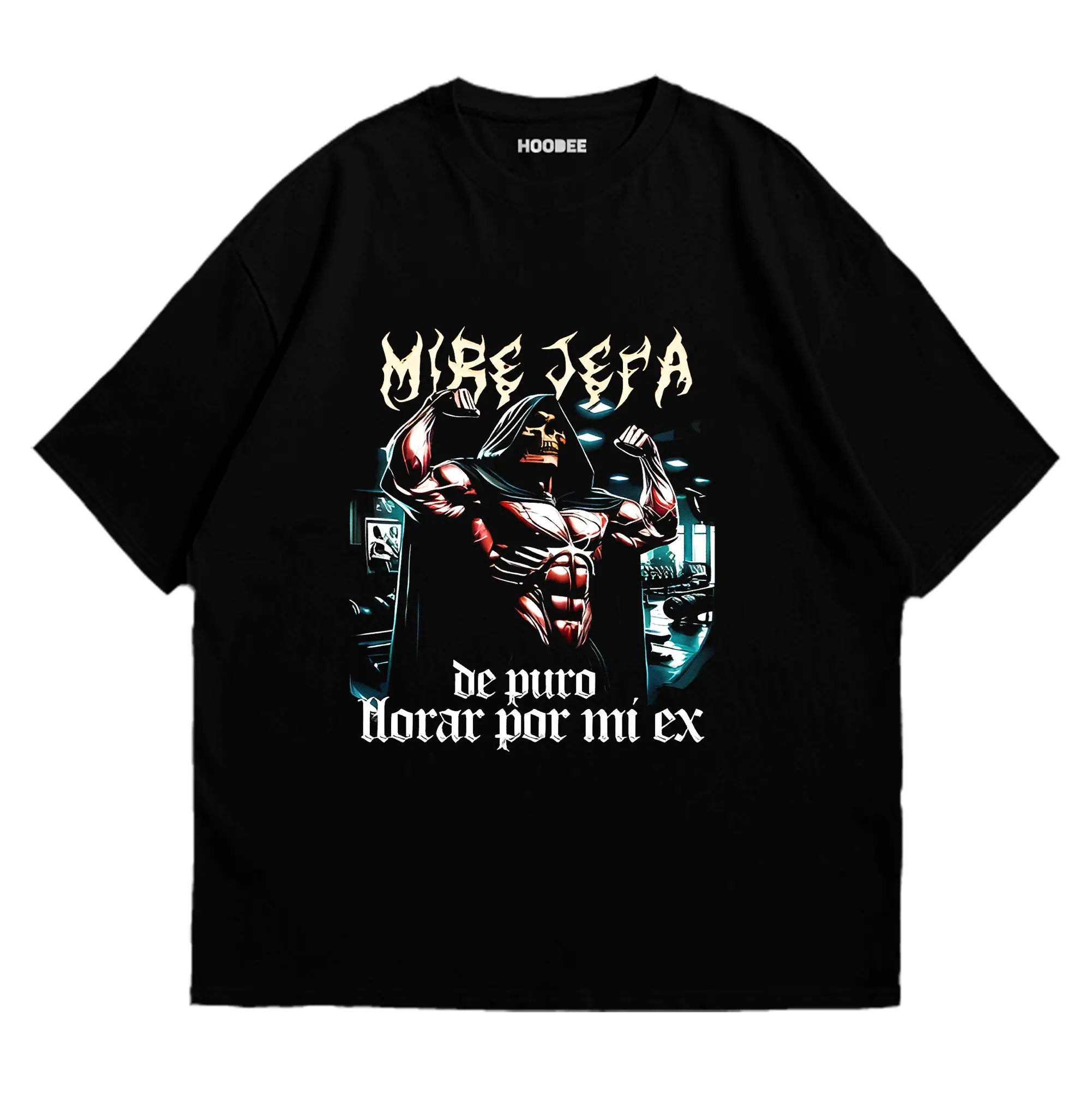 Playera oversize - Lloré, pero por las pesas HOODEE