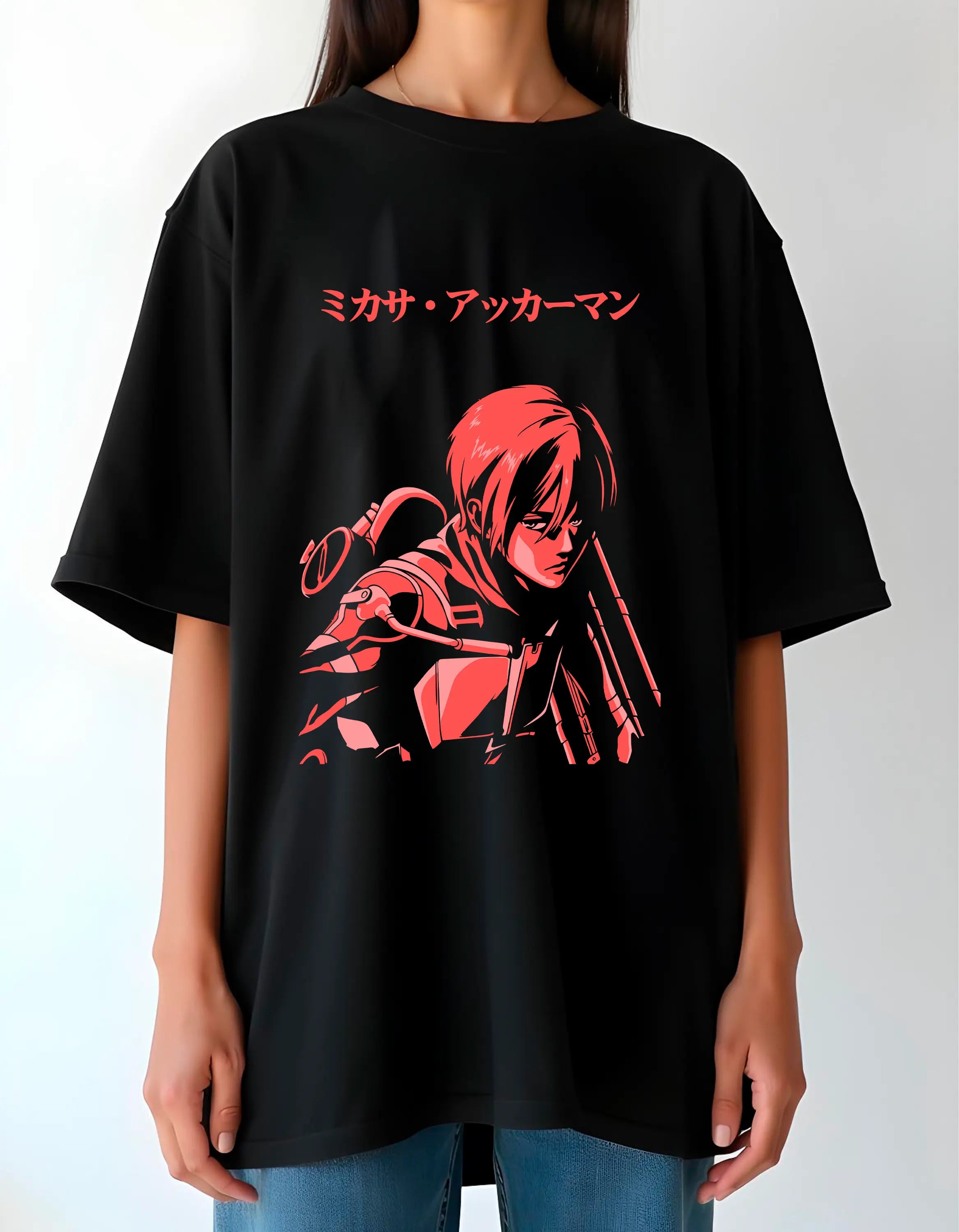 Playera oversize Attack on Titan - Mikasa HOODEE