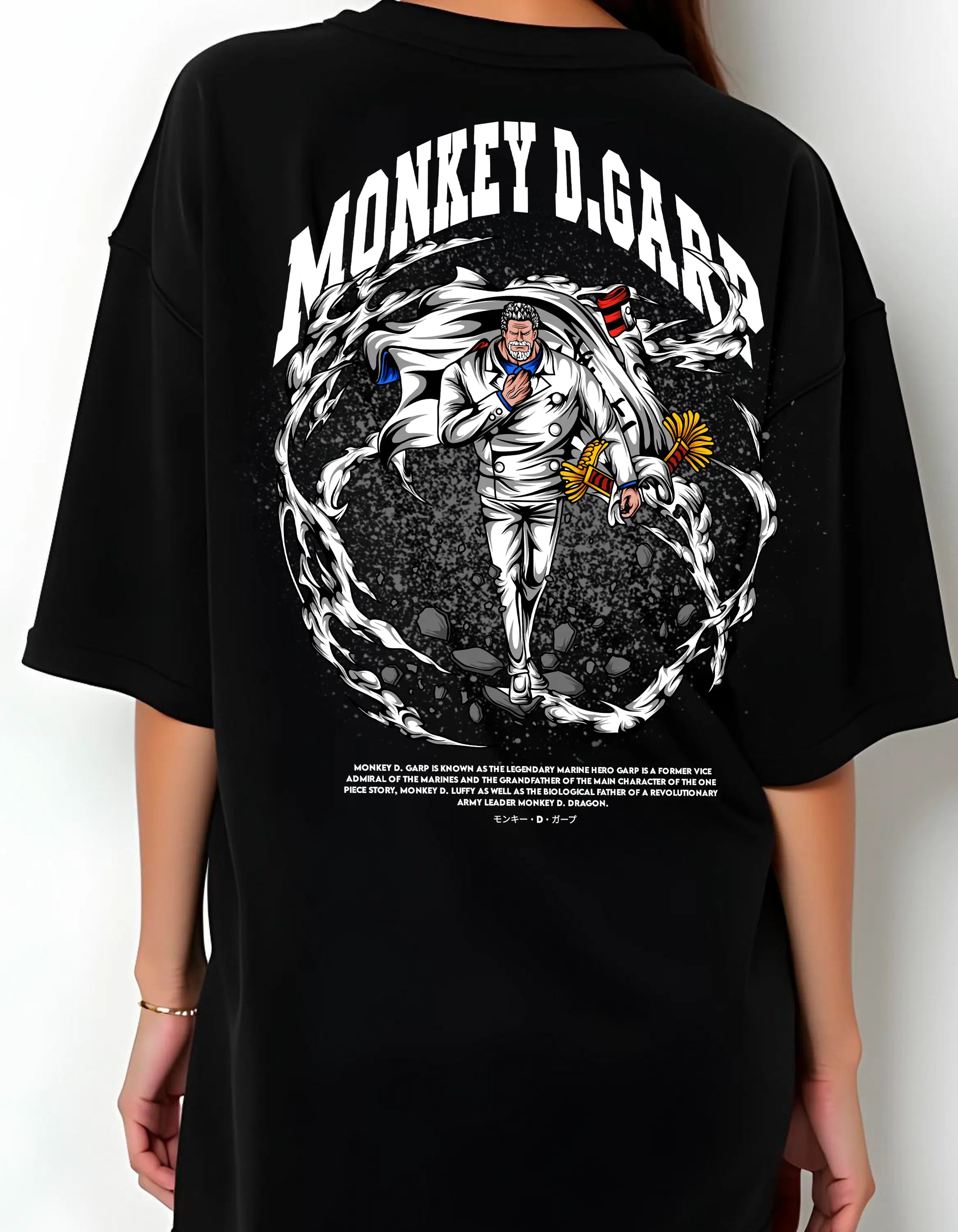 Playera oversize One piece - Monkey d. garp #1 HOODEE