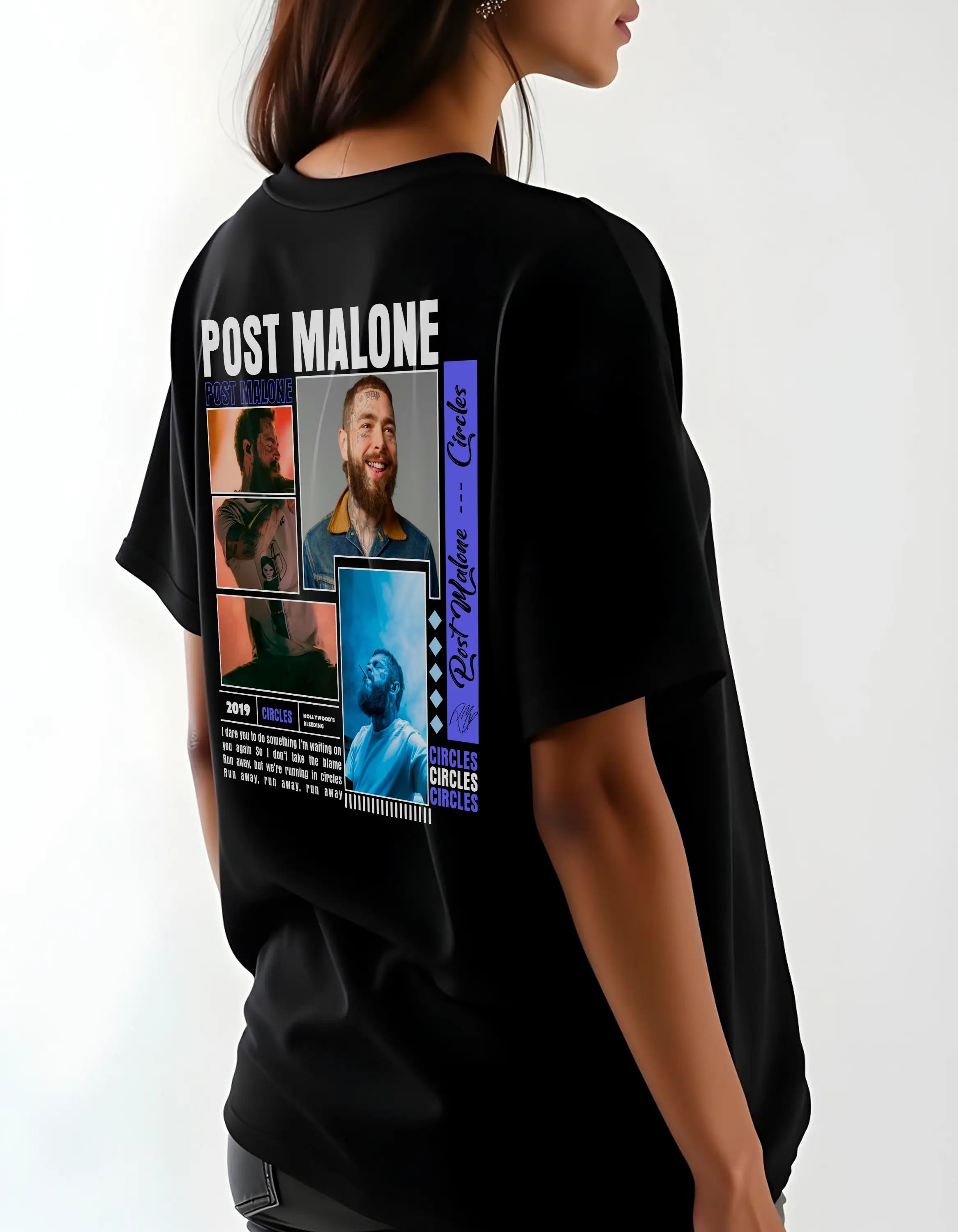 Playera oversize Post Malone #8 HOODEE