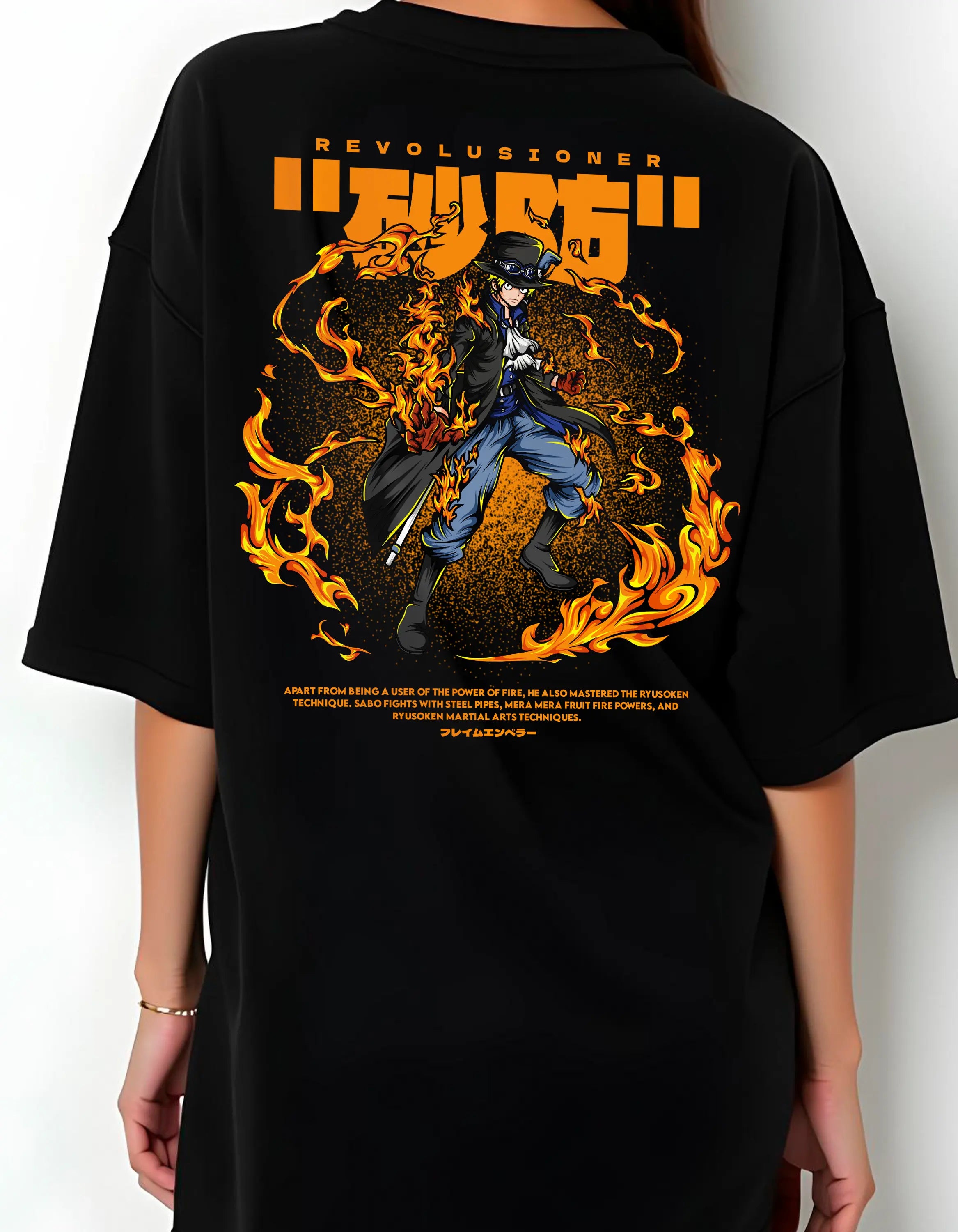 Playera oversize One piece - Sabo #1 HOODEE