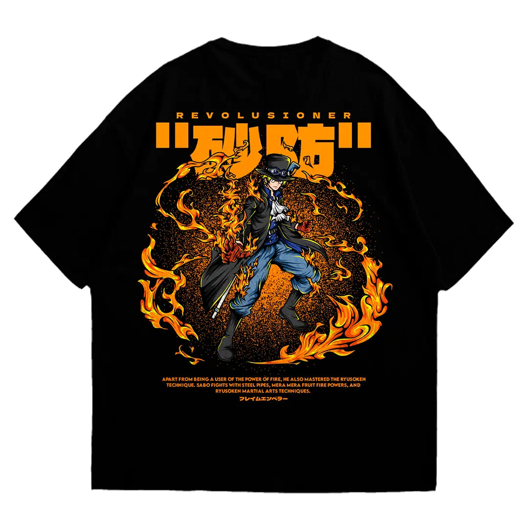 Playera oversize One piece - Sabo #1 HOODEE