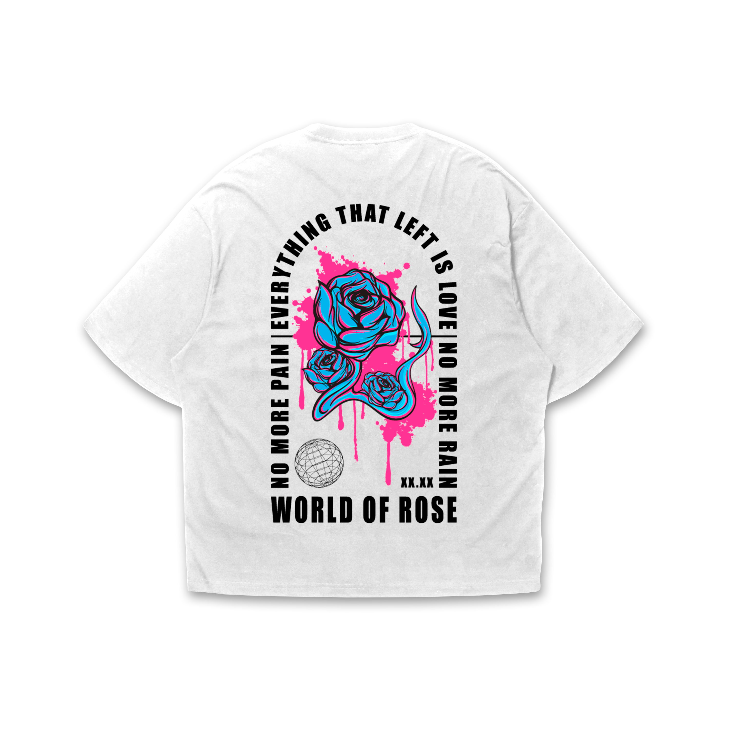 Playera oversize Flor rosa