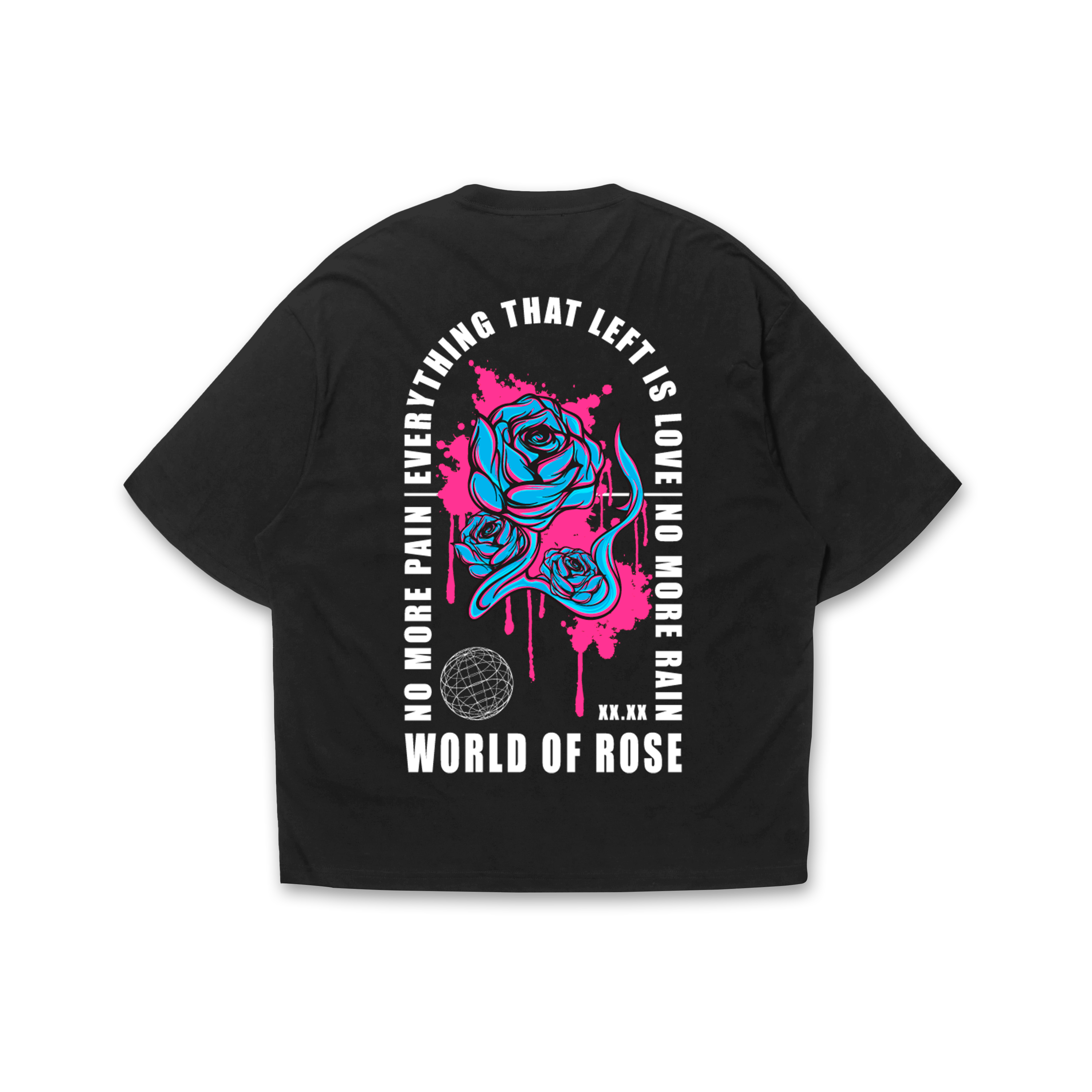 Playera oversize Flor rosa