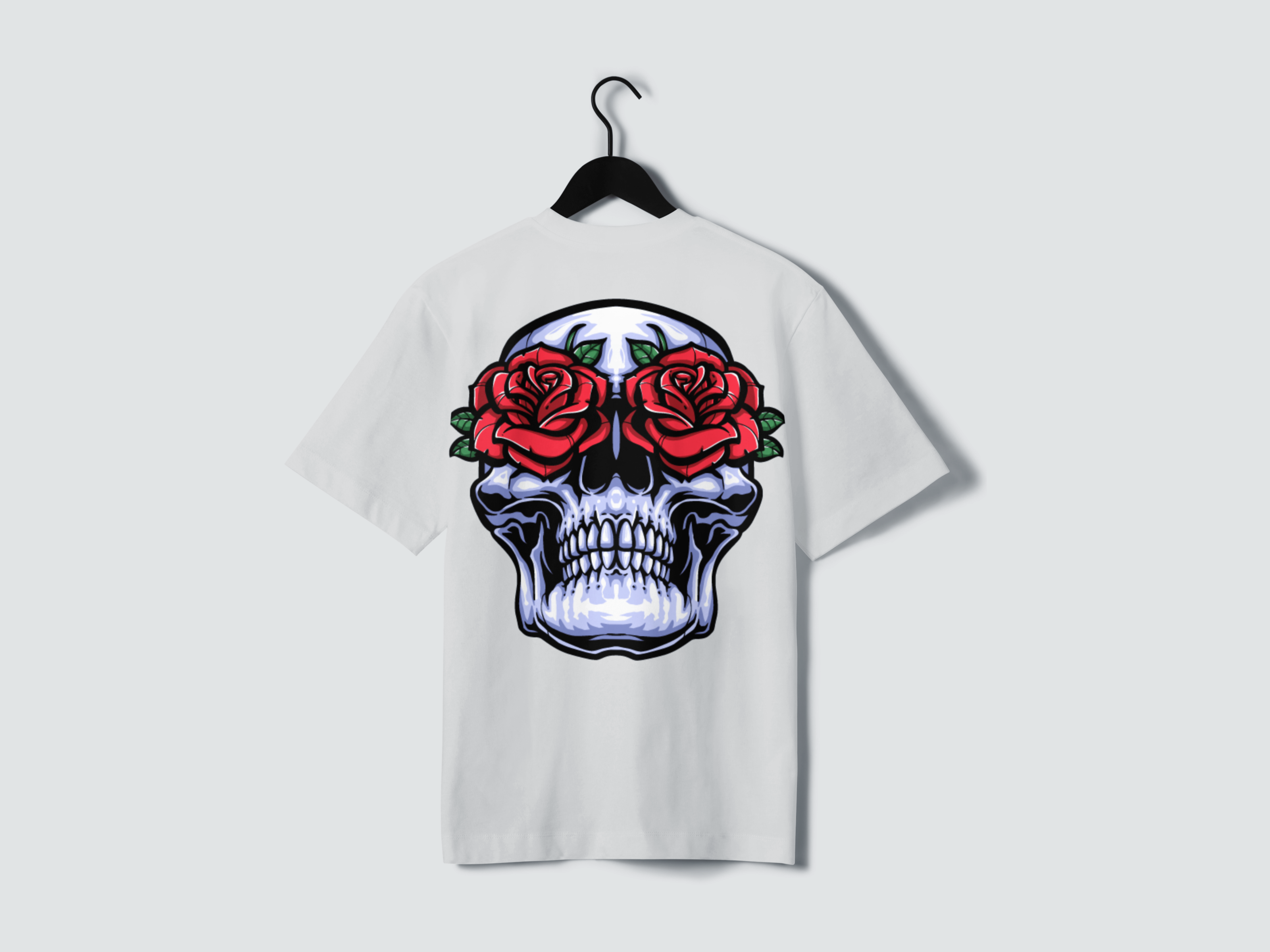 Playera manga corta Skull rose eyes