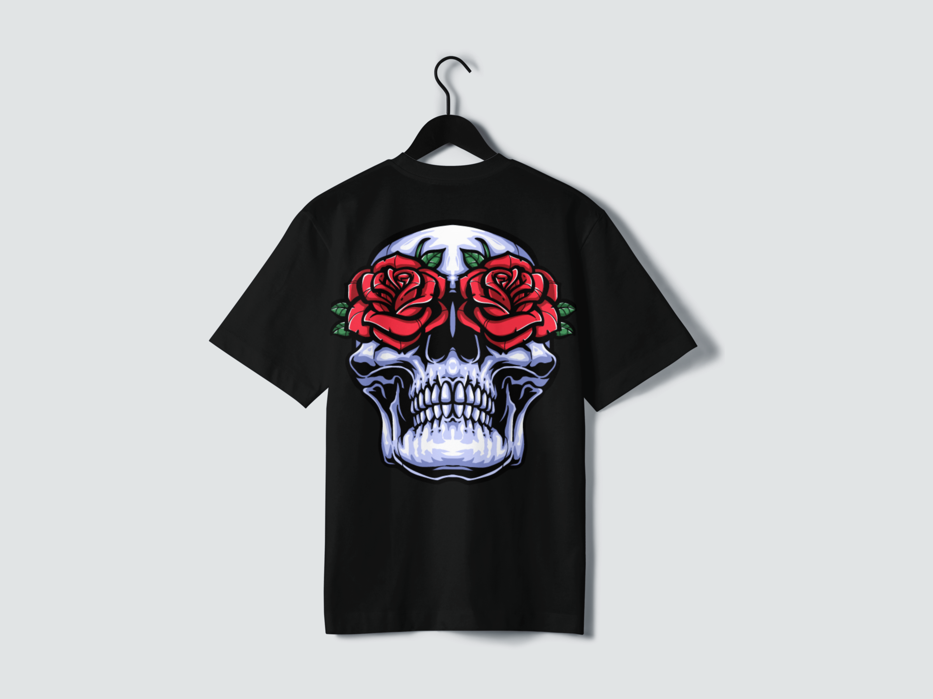 Playera manga corta Skull rose eyes