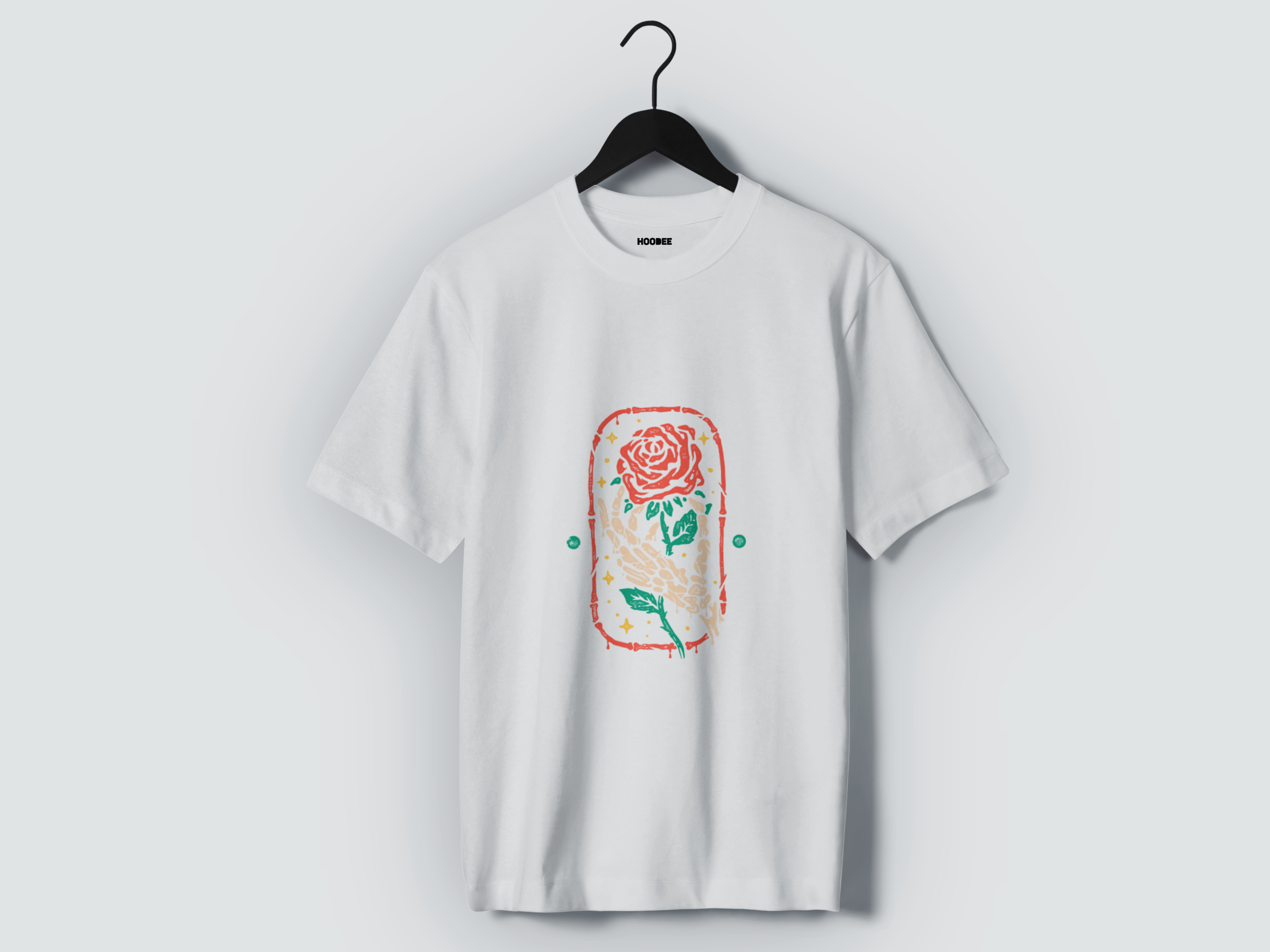 Playera manga corta Rosa en mano