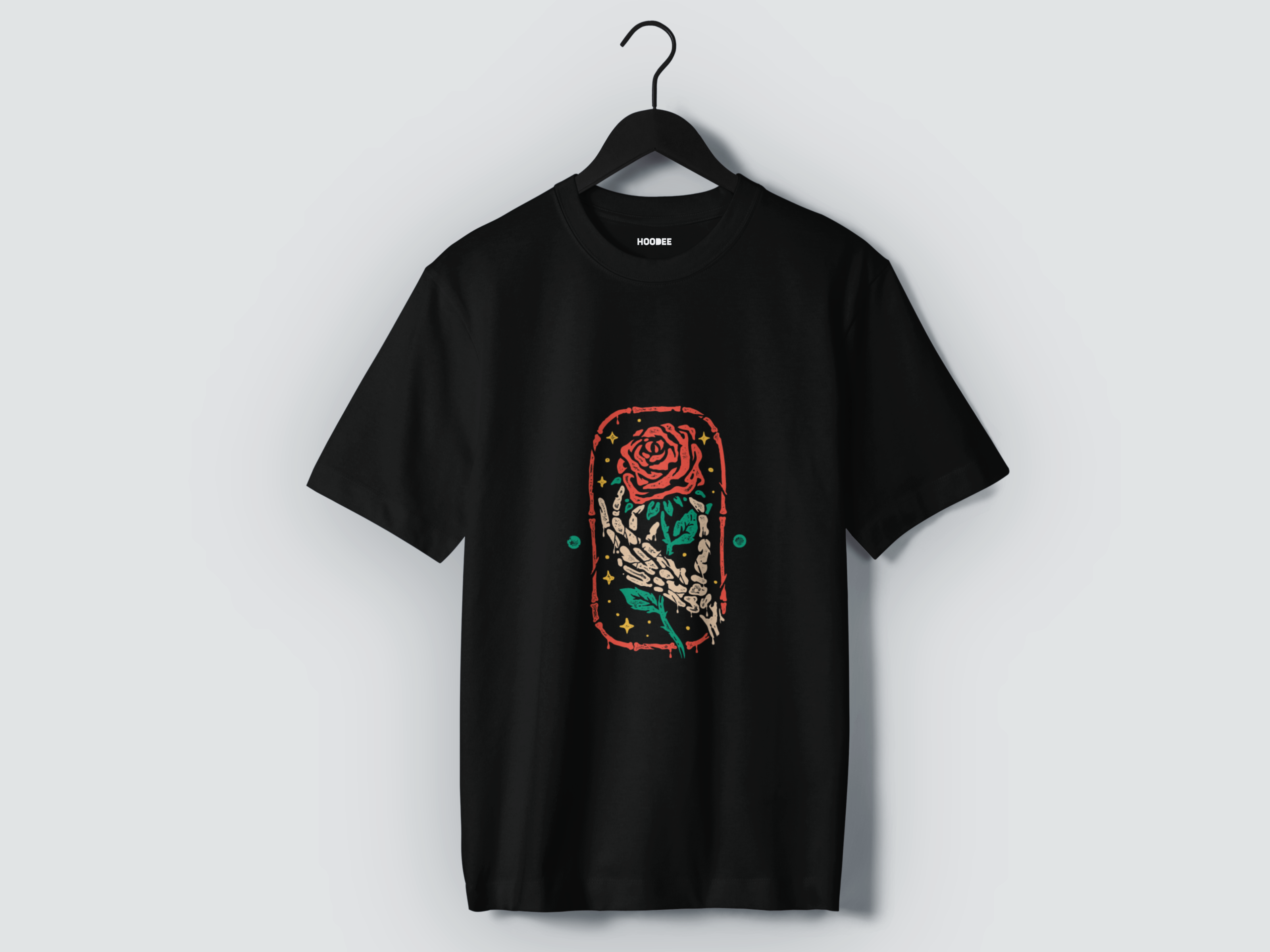 Playera manga corta Rosa en mano