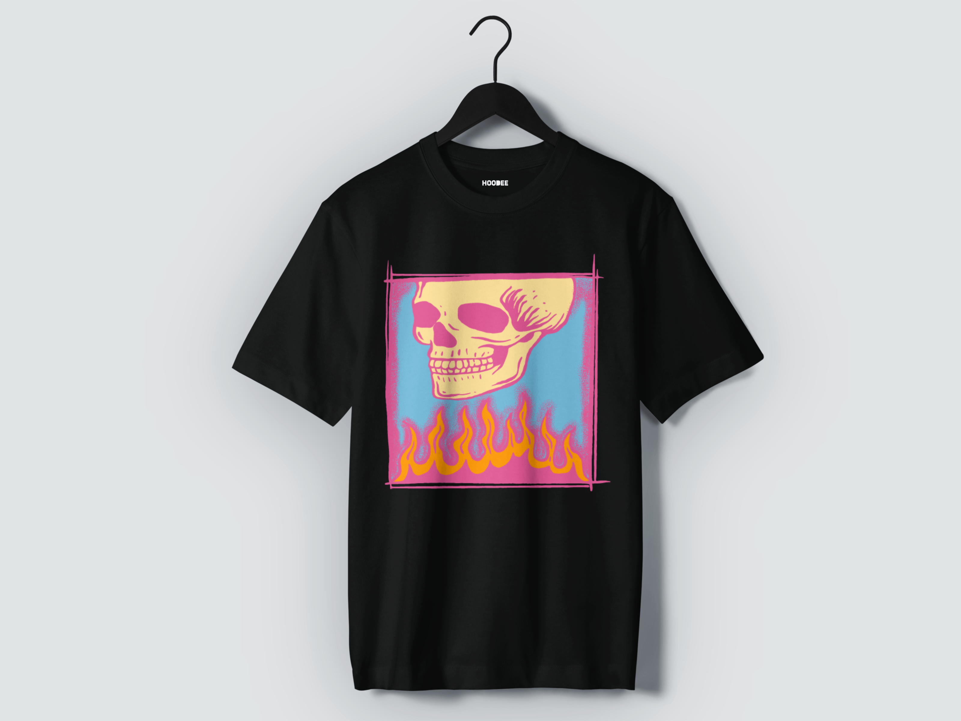 Playera manga corta skull rose