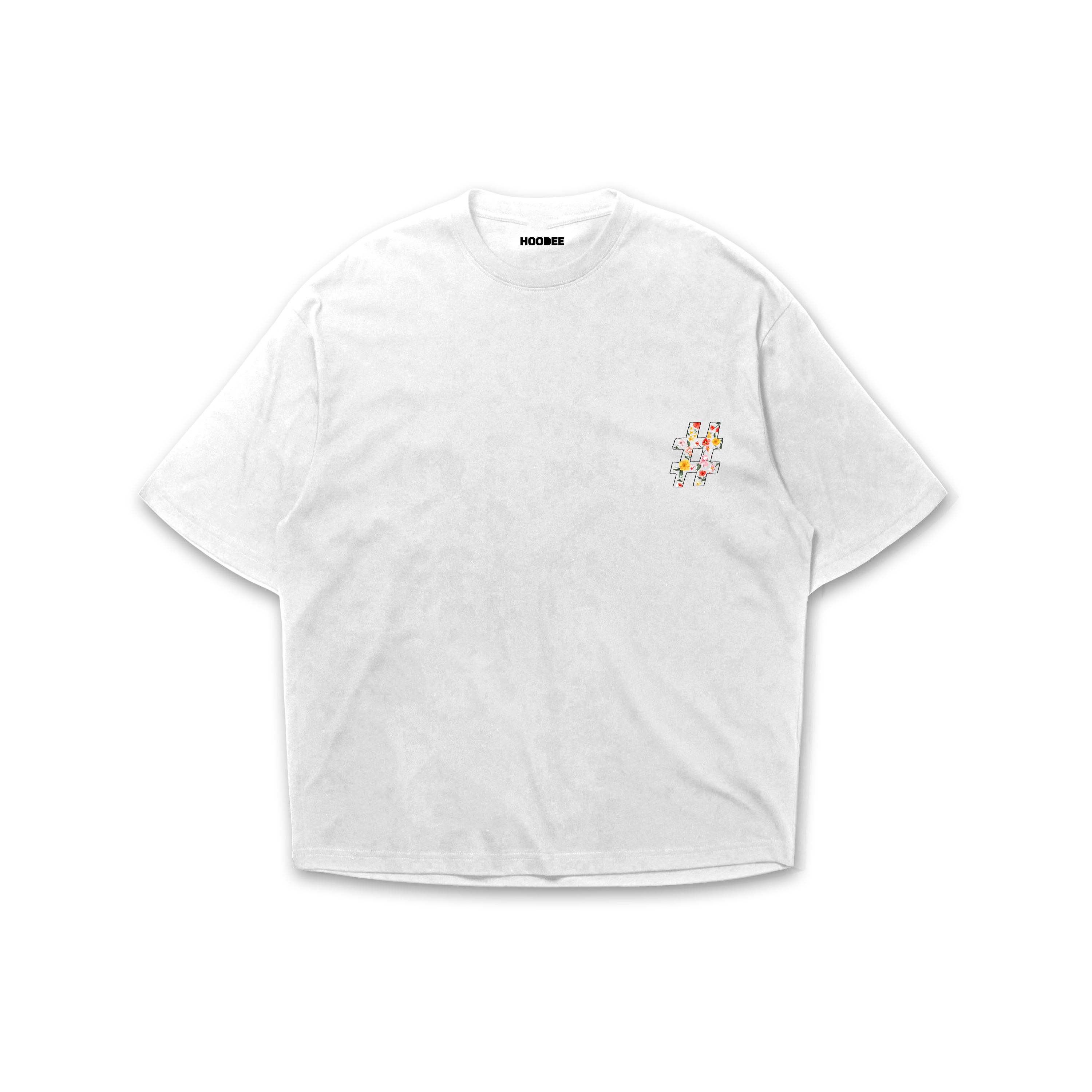 Playera oversize Hashtags