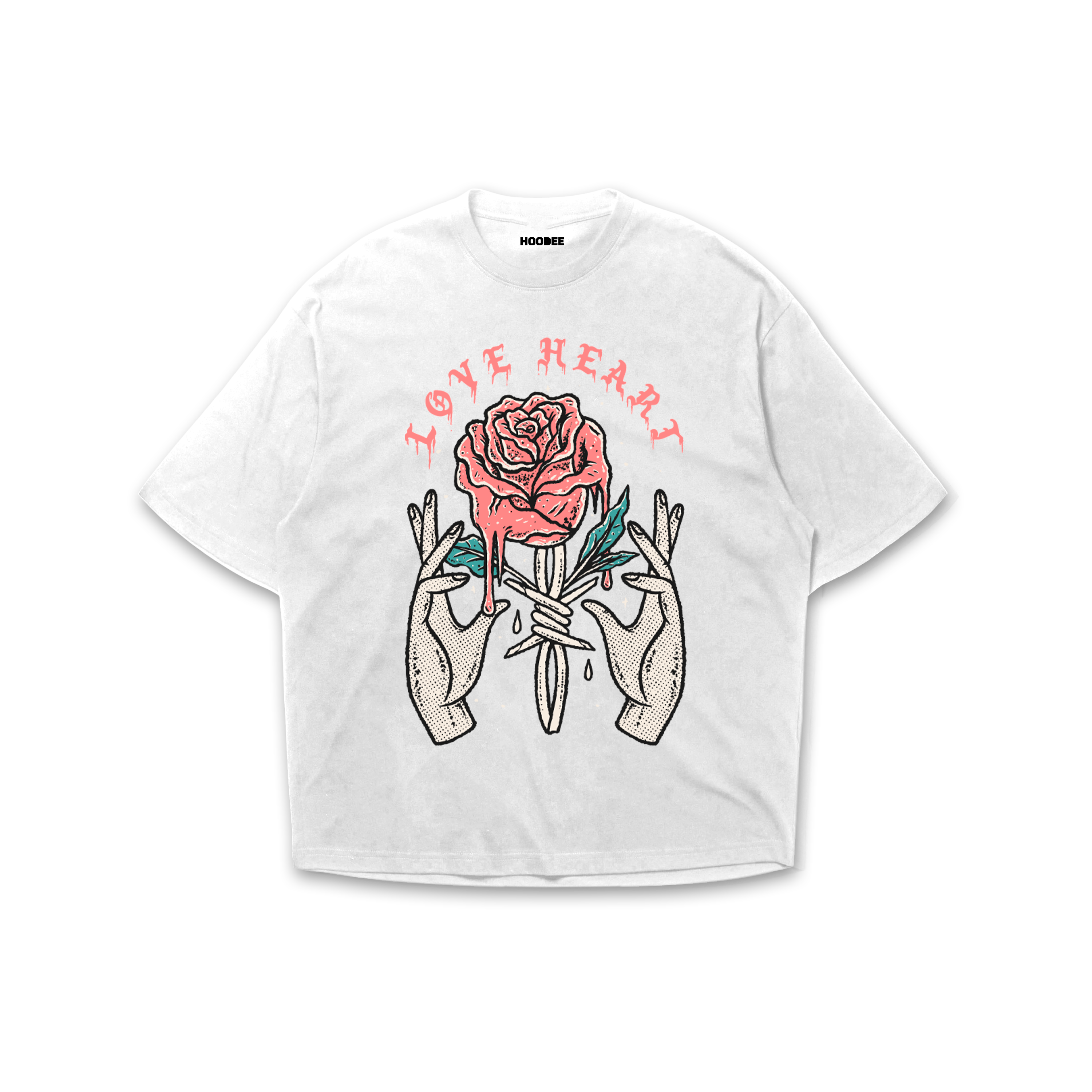 Playera oversize Love heart