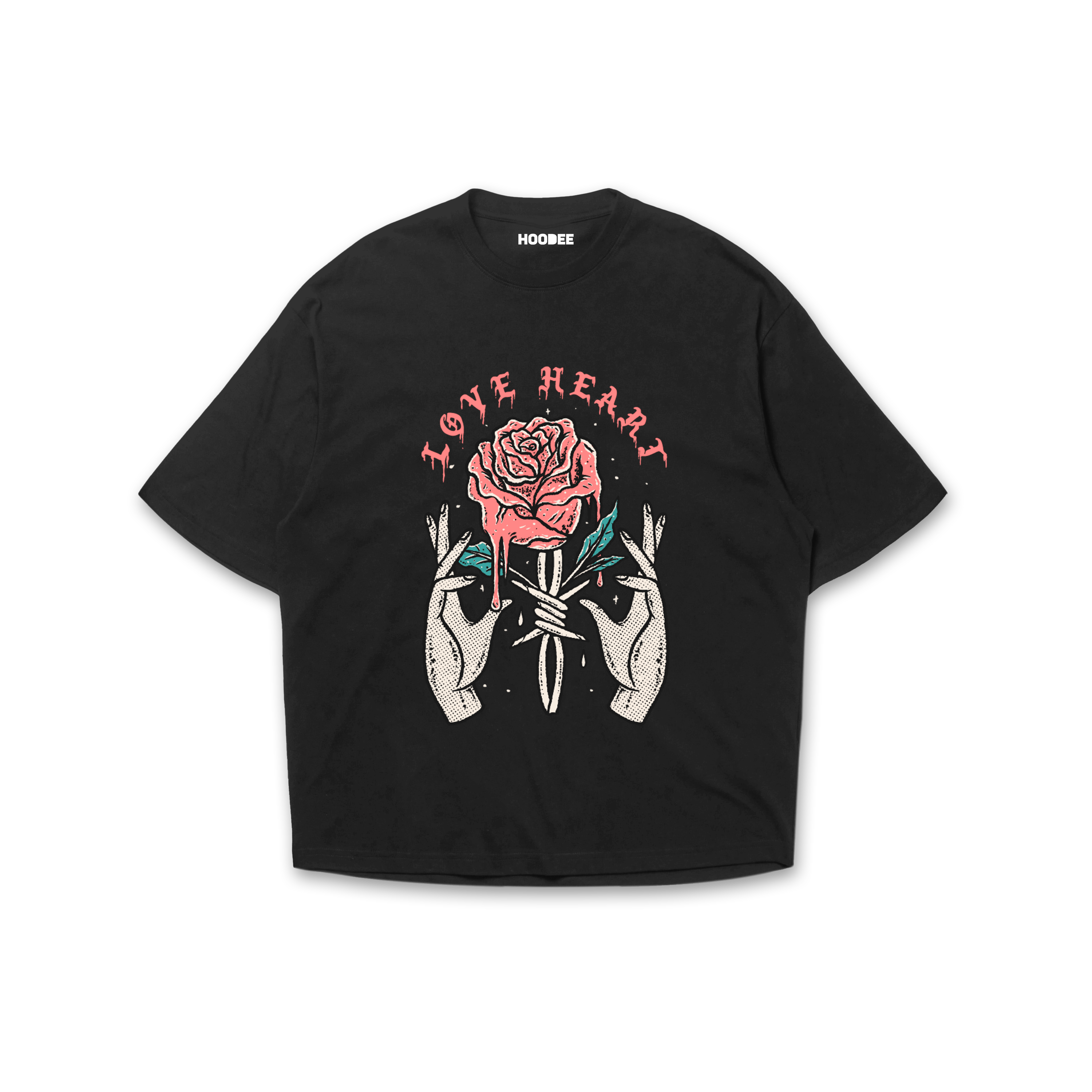 Playera oversize Love heart
