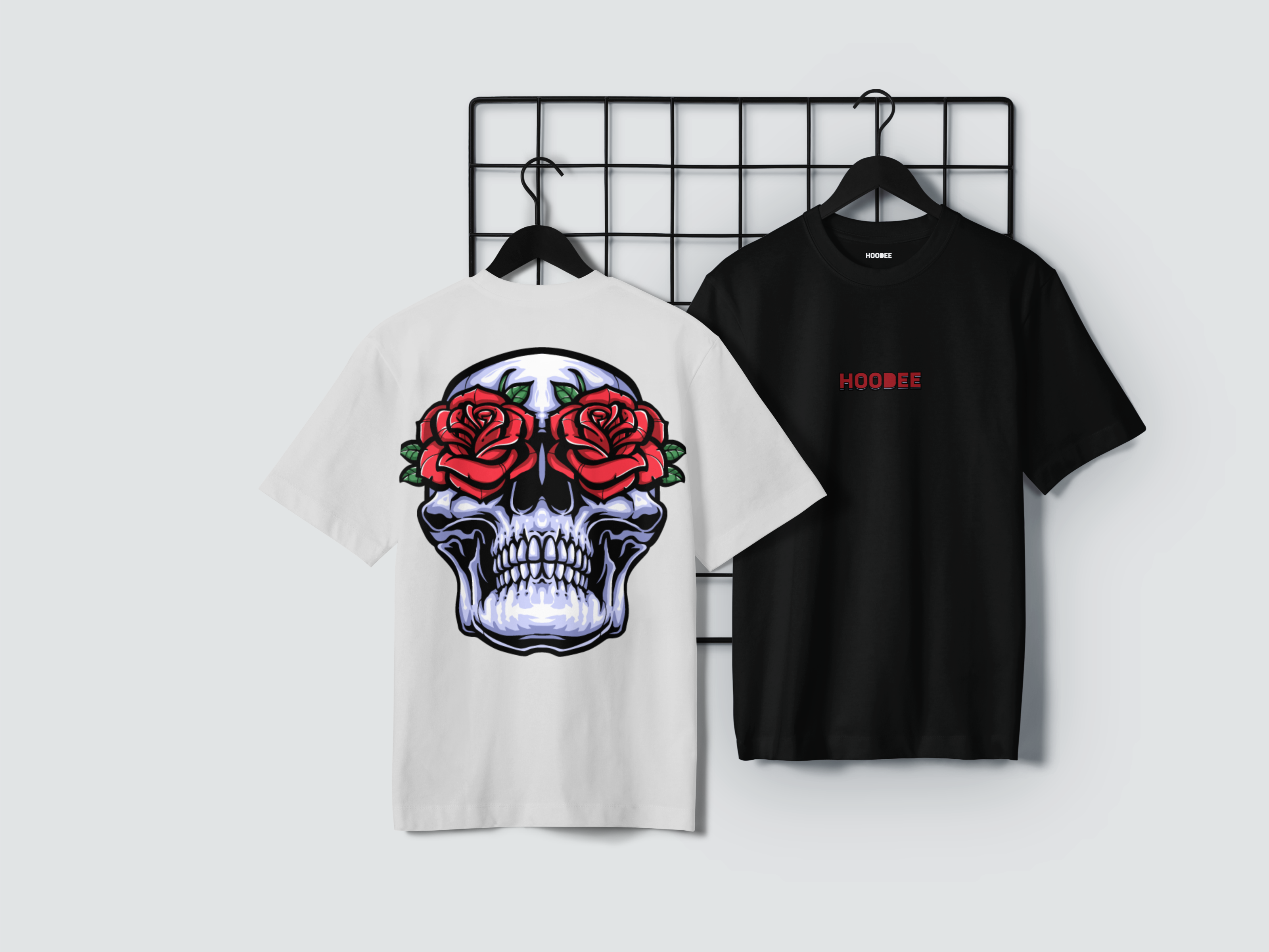 Playera manga corta Skull rose eyes