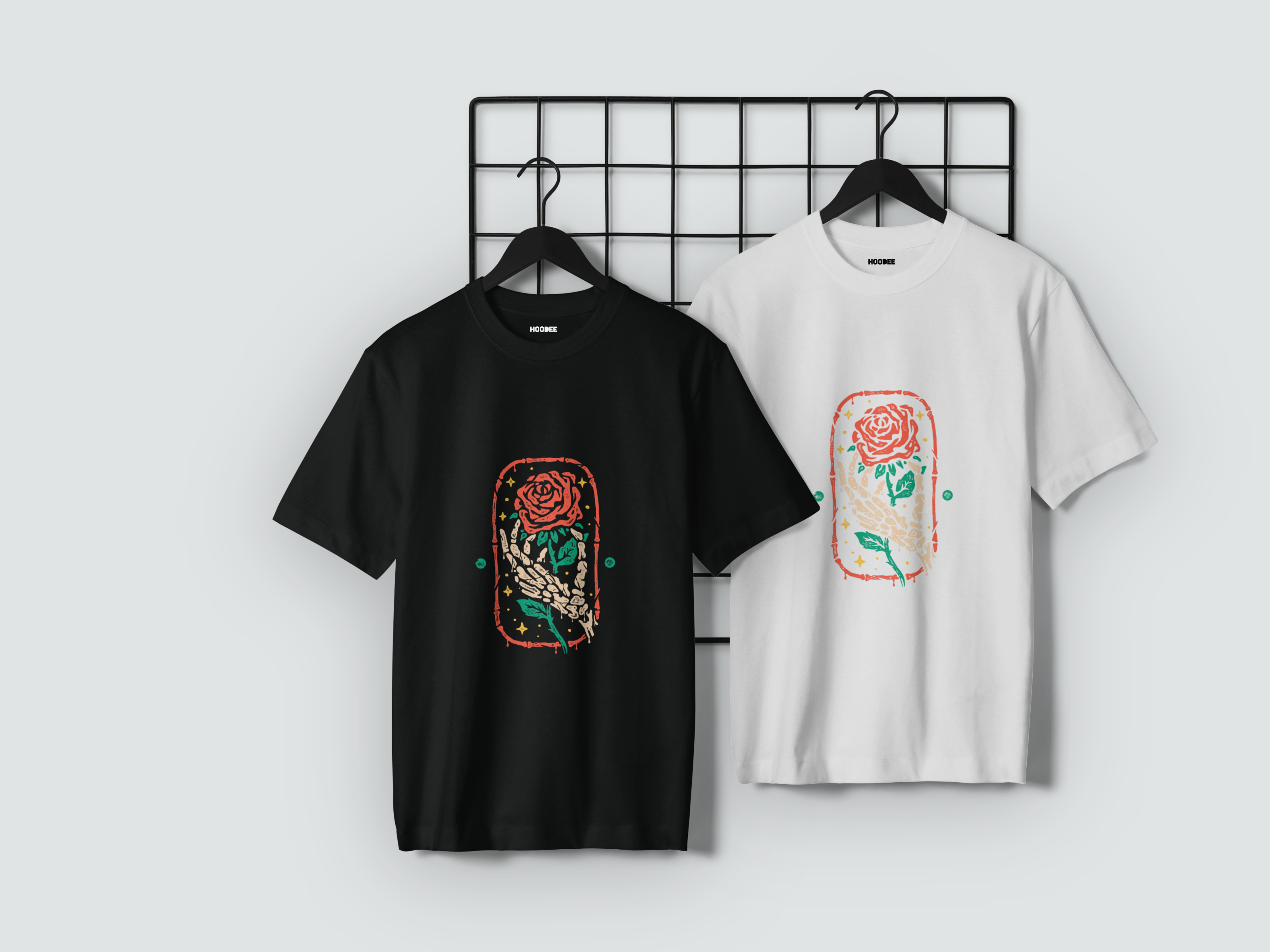 Playera manga corta Rosa en mano
