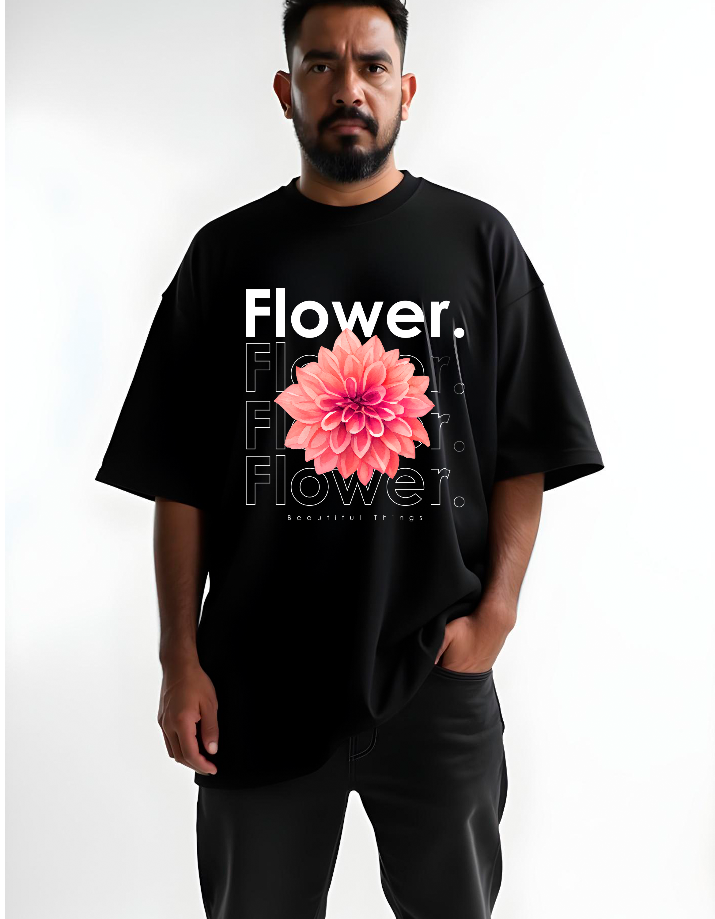 Playera oversize Flower