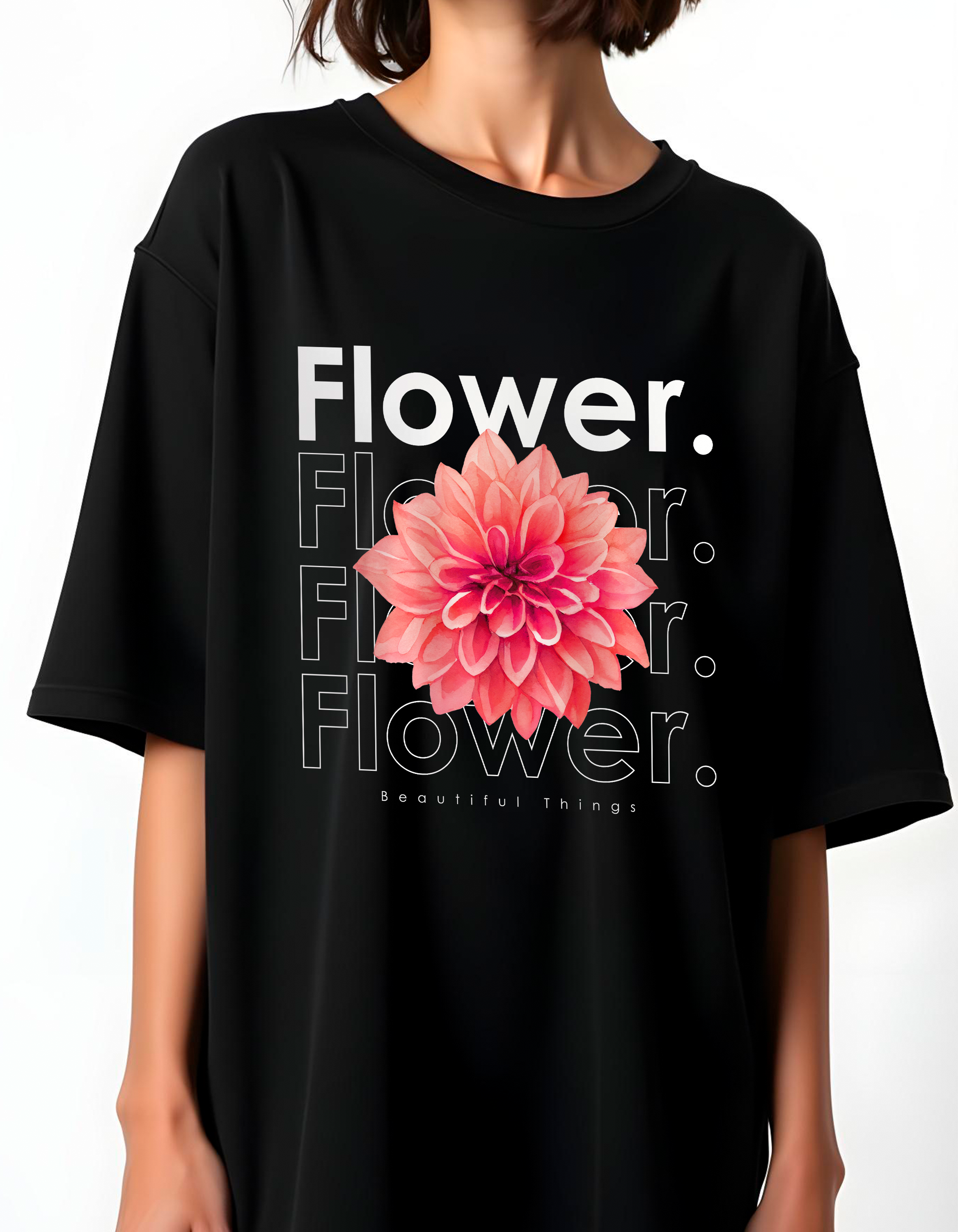 Playera oversize Flower