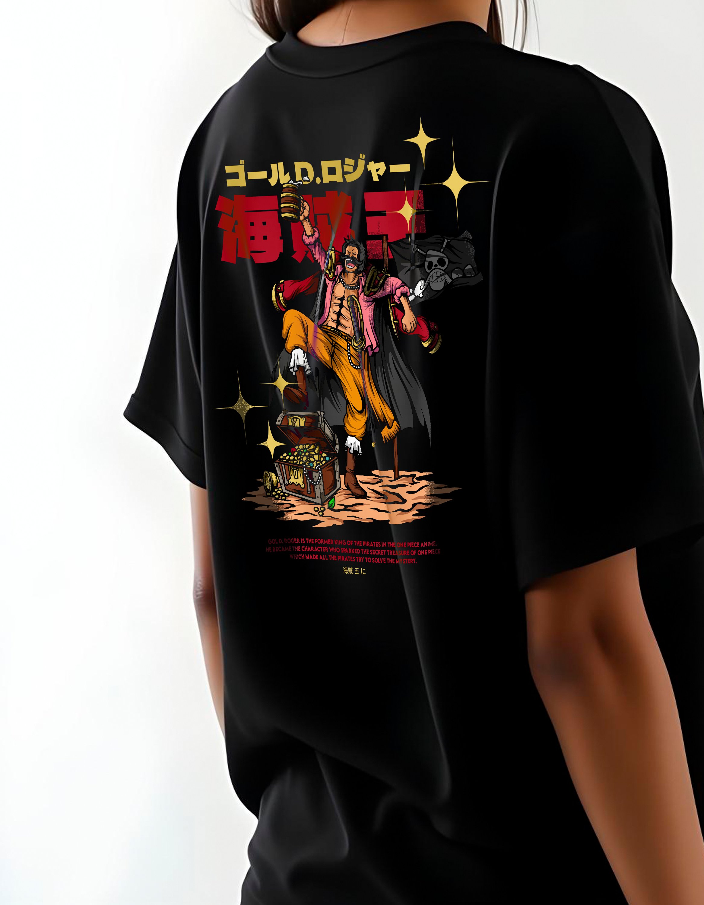 Playera oversize One piece - God d. roger #1