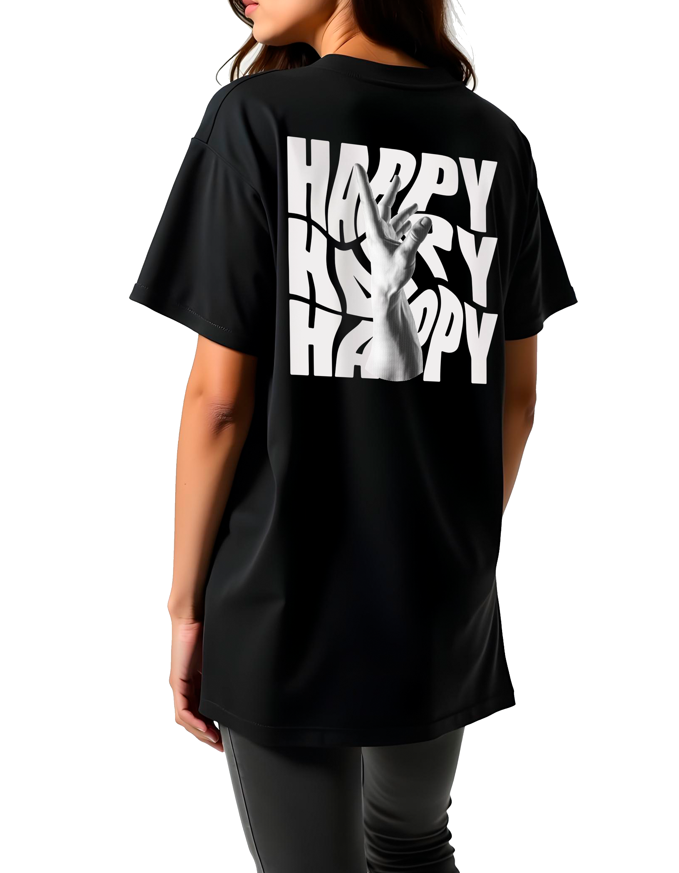 Playera oversize Happy