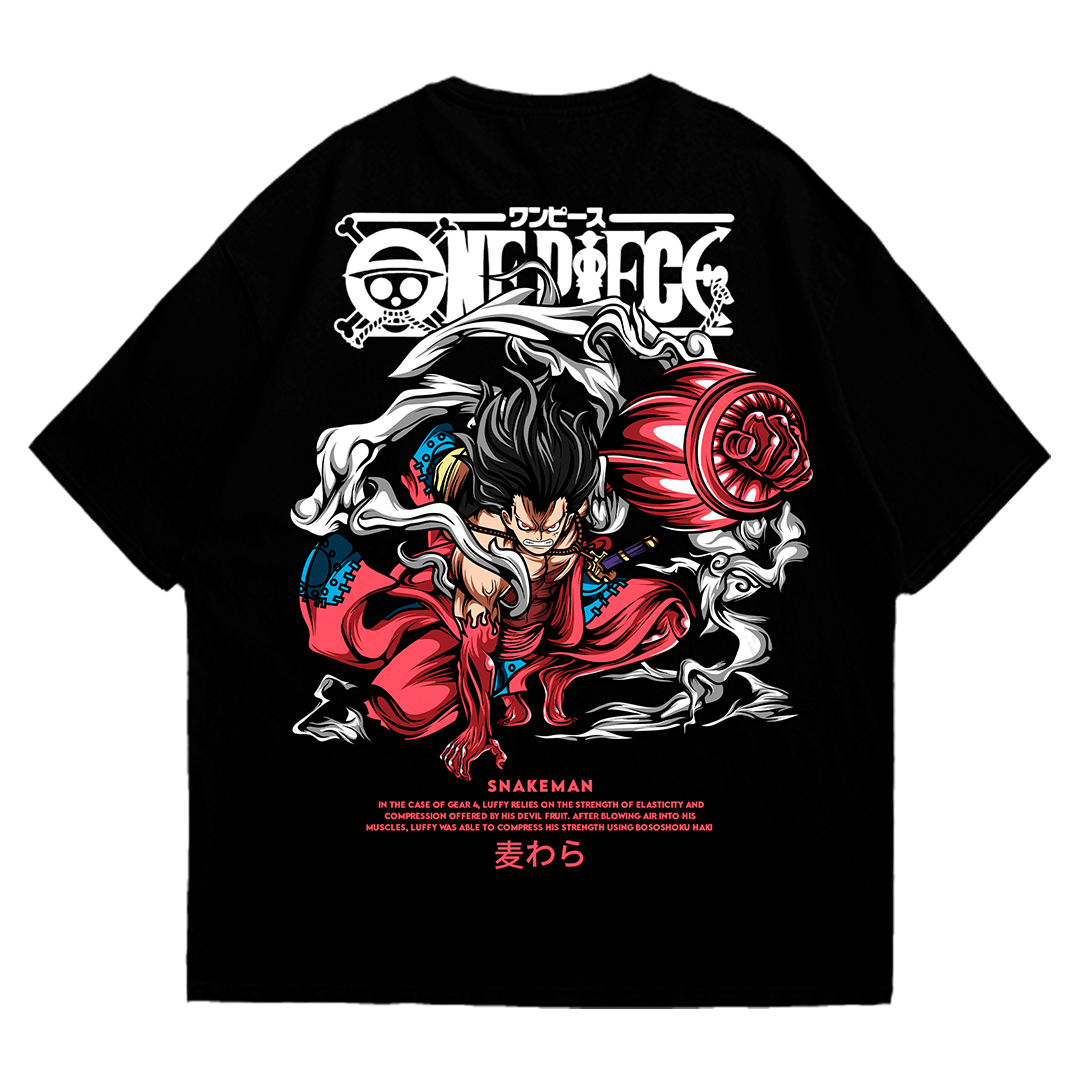 Playera oversize One piece - Luffy Snakeman