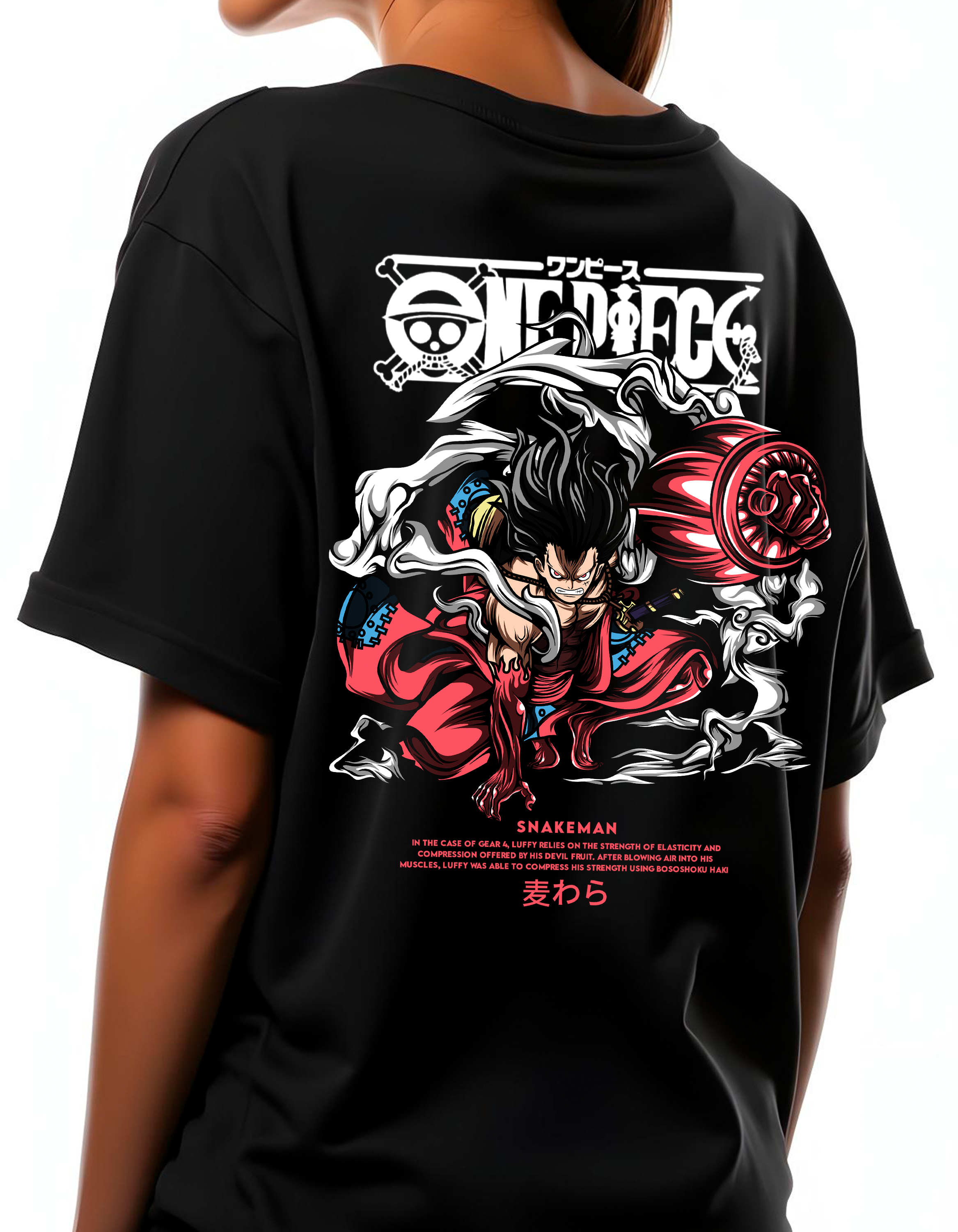 Playera oversize One piece - Luffy Snakeman