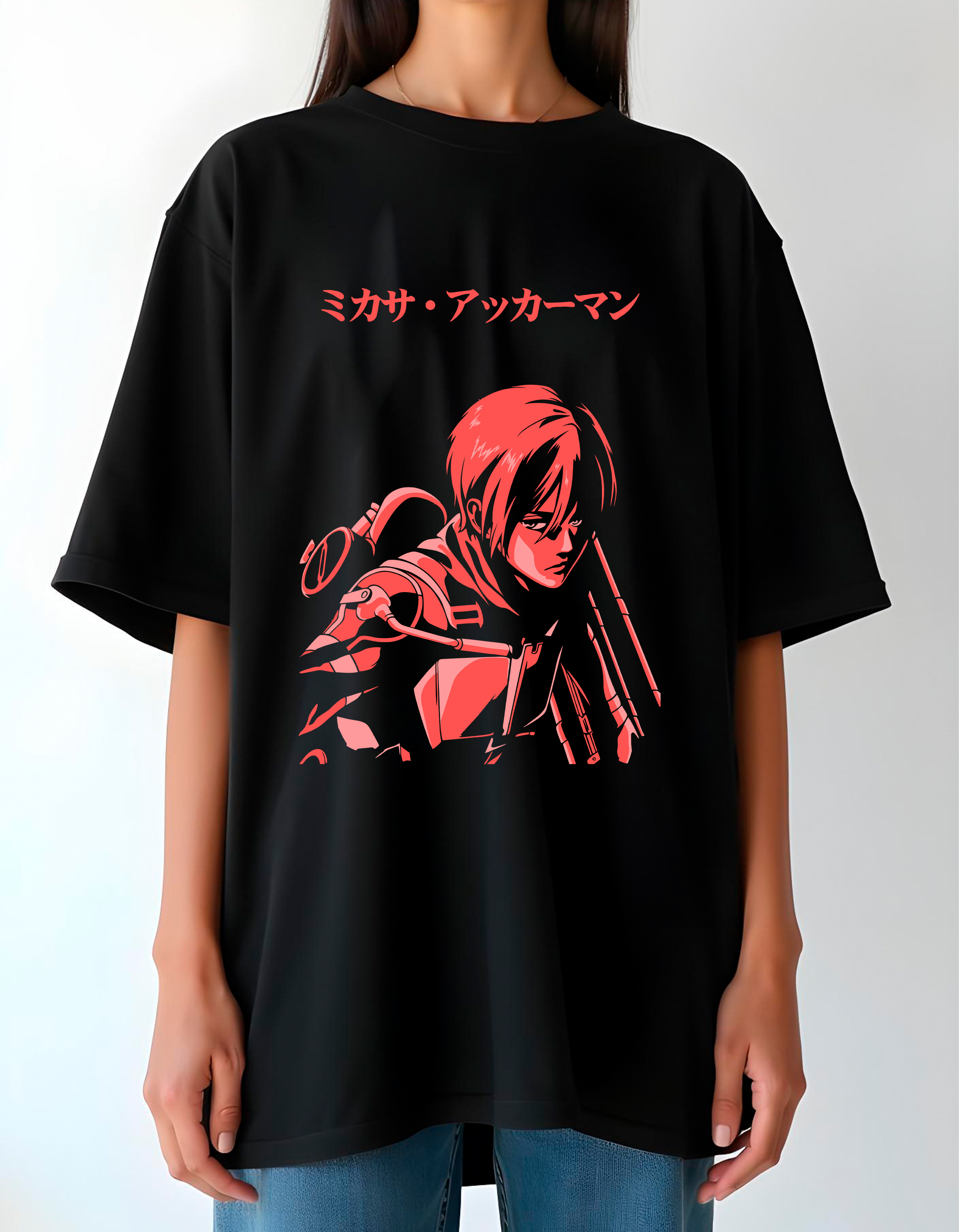 Playera oversize Attack on Titan - Mikasa