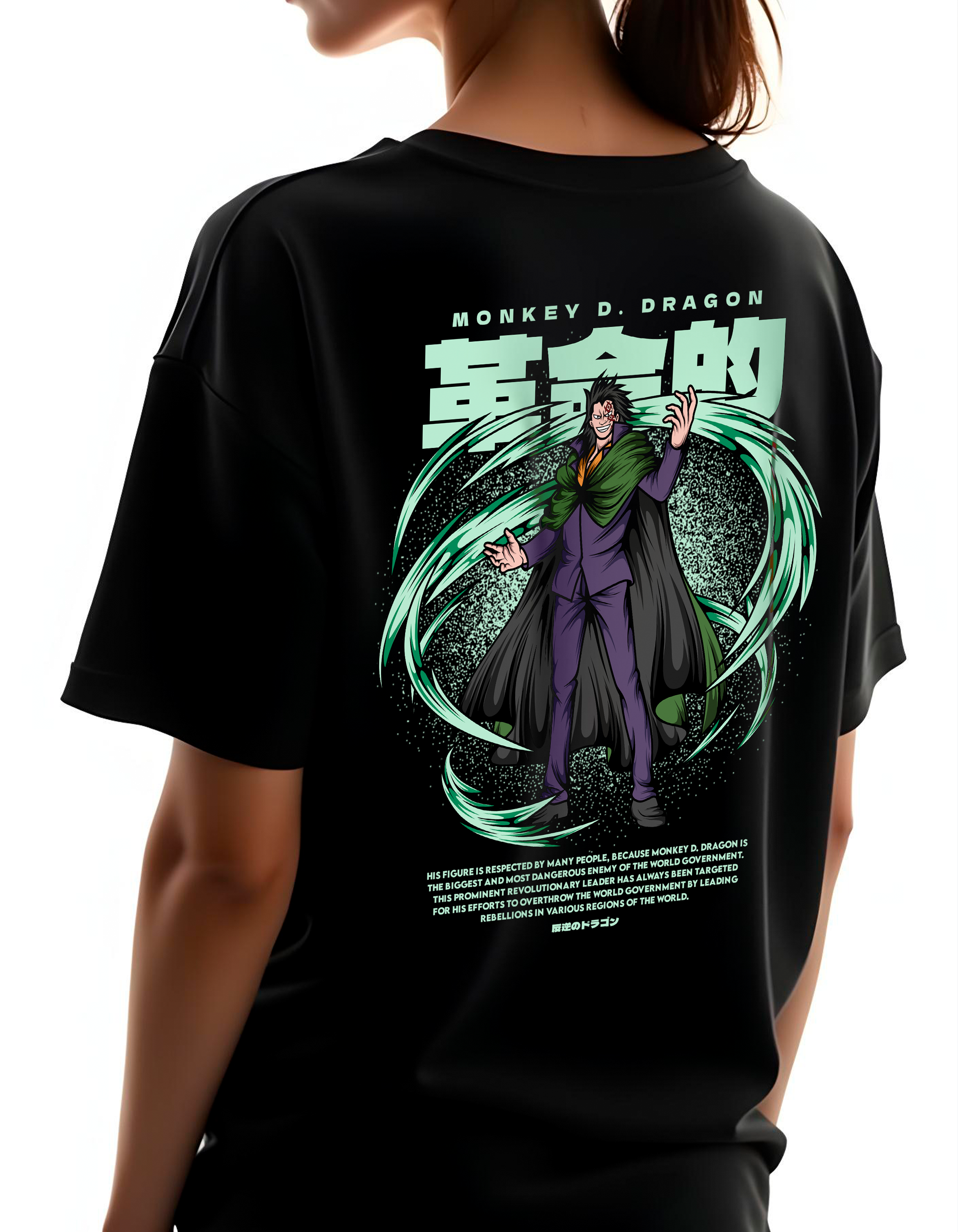 Playera oversize One piece - Monkey d. dragon #1