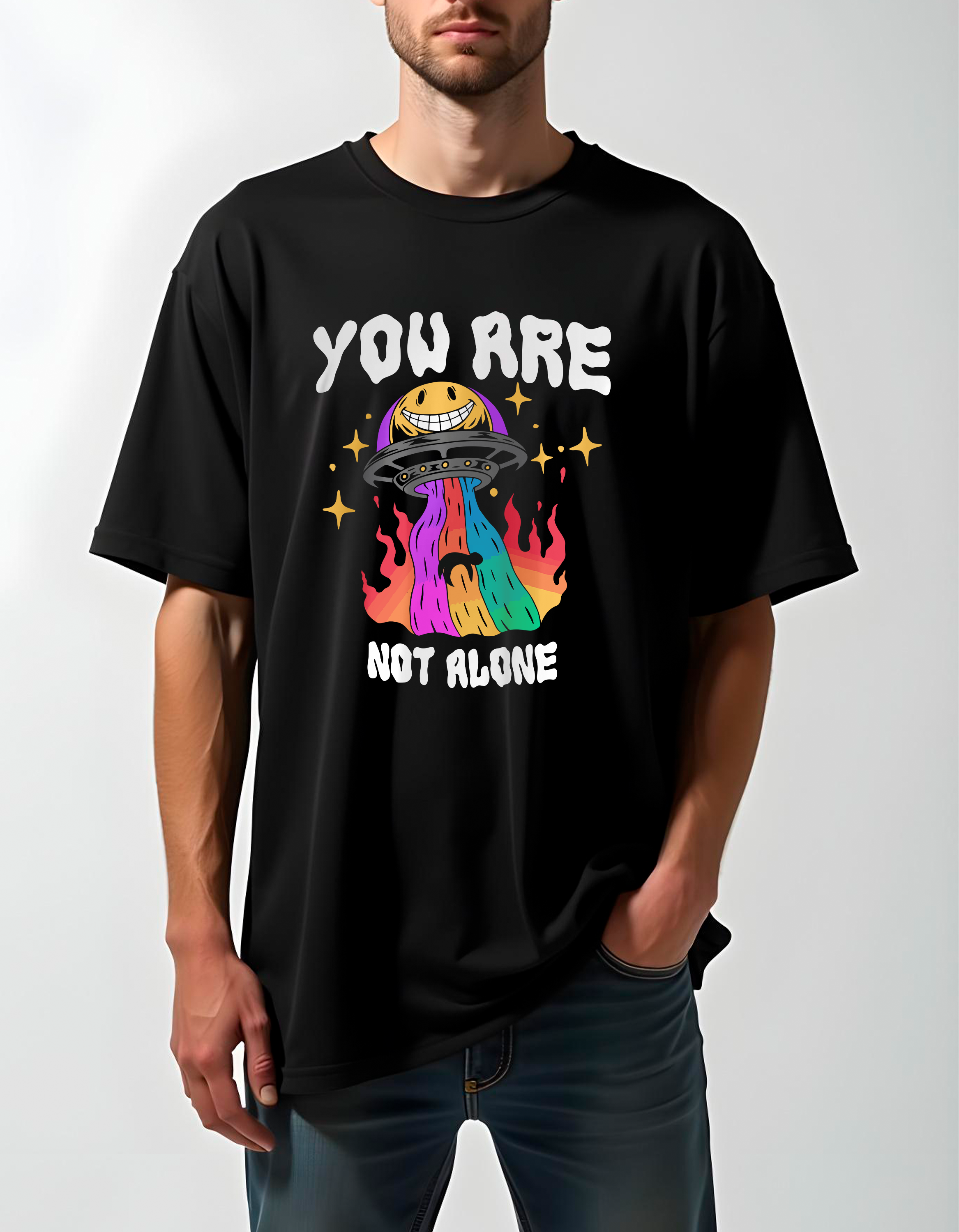 Playera oversize Not Alone