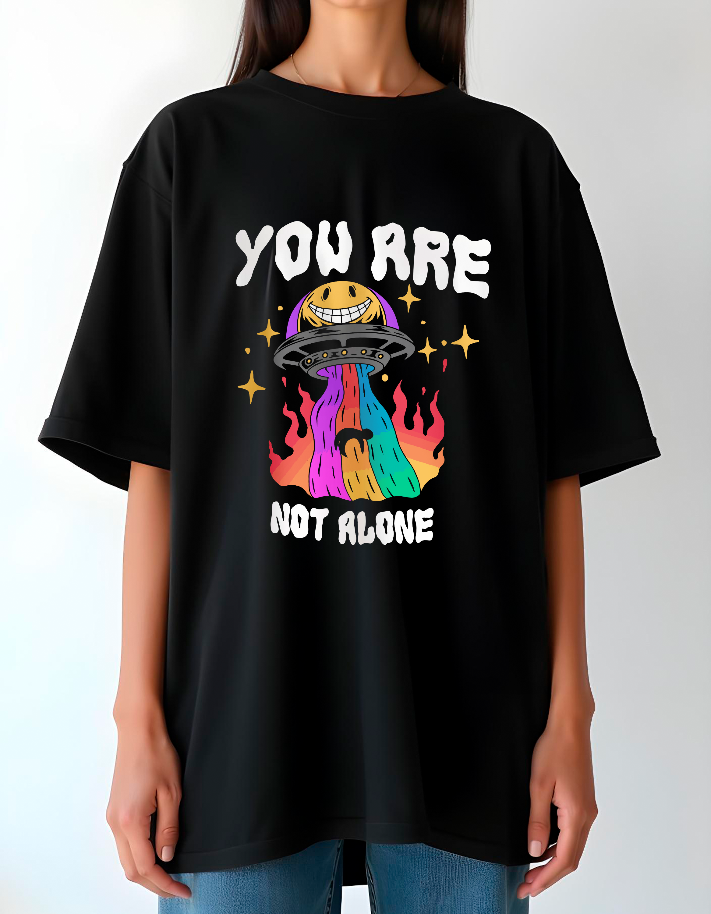 Playera oversize Not Alone