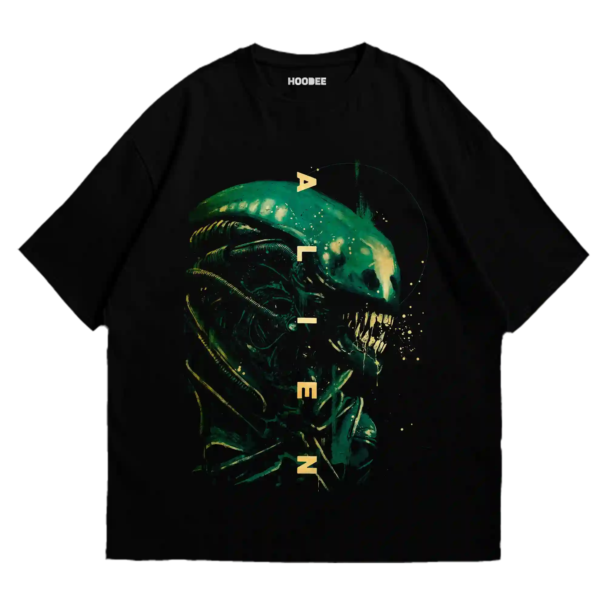 Playera oversize con diseño del Xenomorfo de Alien en estilo oscuro y gráfico